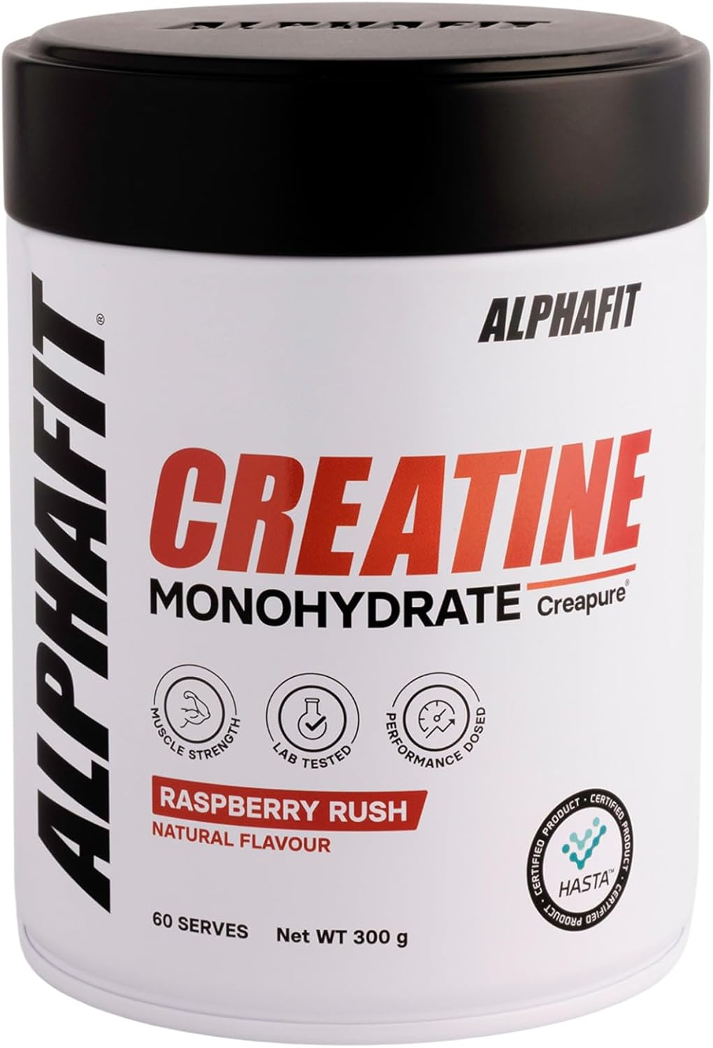 ALPHAFIT Creapure&reg; Creatine Monohydrate Powder, Muscle Growth & Power, Raspberry, HASTA Certified, 300G image number 5