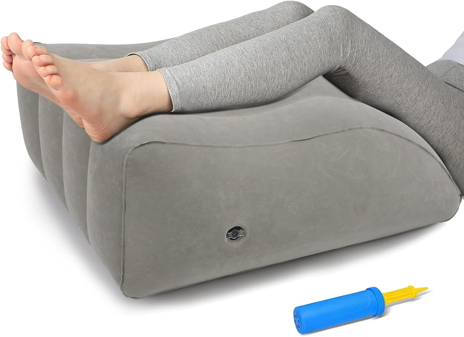 ZYODUOB Inflatable Leg Pillow, Wedge Pillow for Sleeping, Portable Wedge Pillow, Improve Circulataion and Reduce Swelling, for Sleeping, Recovery, Pregnant (Grey)