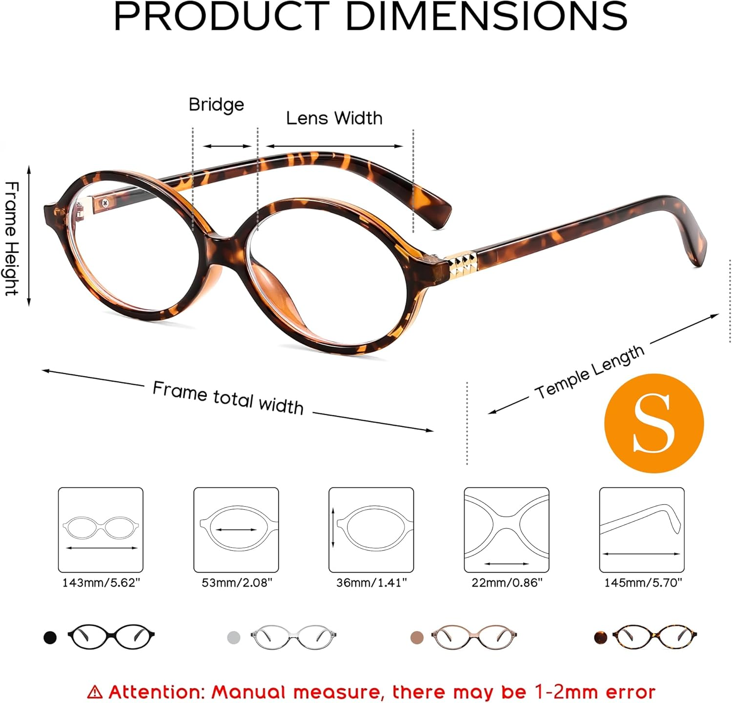 FEISEDY Vintage Oval Glasses for Women Men Retro Tortoise Blue Light Blocking Glasses Small Fake Nerd Eyewear Frames B0254 image number 1