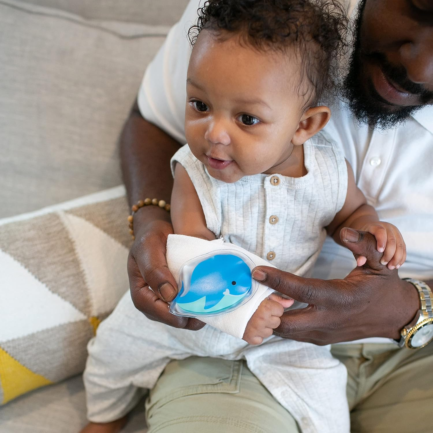 Dr. Brown'S Cold Comfort Compress Baby Ice Pack, Freezable Reusable First Aid Pain Relief for Kids, Polar Bear and Whale, BPA Free &ndash; 2-Pack image number 3