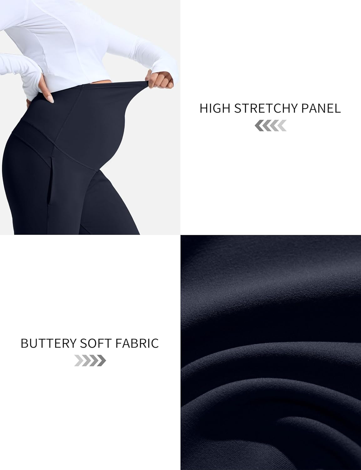 Mama Land Women'S Maternity Jogger over the Belly Stretchy Pregnancy Pants with Pockets Buttery Soft Lounge Activewear image number 6