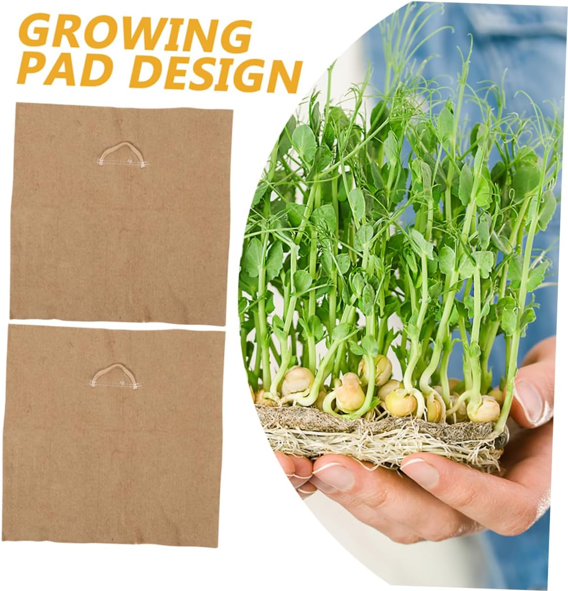 Parliky Jute Seed Growing Pads for Microgreens Sprouts Growing Paper 2Pcs Square Germination Tray Papers for Seed Starter Tray and Seeding Supplies in Indoor Gardening image number 1