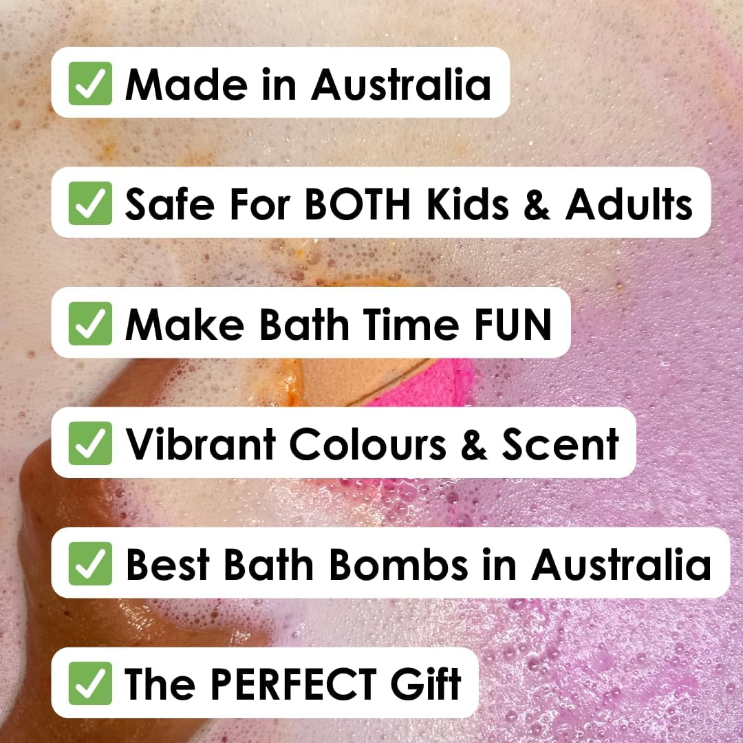 BATH BOX Bubblegum Gift Set, Bubble Bath Bombs, Bath Dust Soak, Natural & Handmade in Australia, Cotton Candy & Bubblegum, Fun Bath Fizz for Kids & Adults, 4 Piece Hamper Gift Box image number 1
