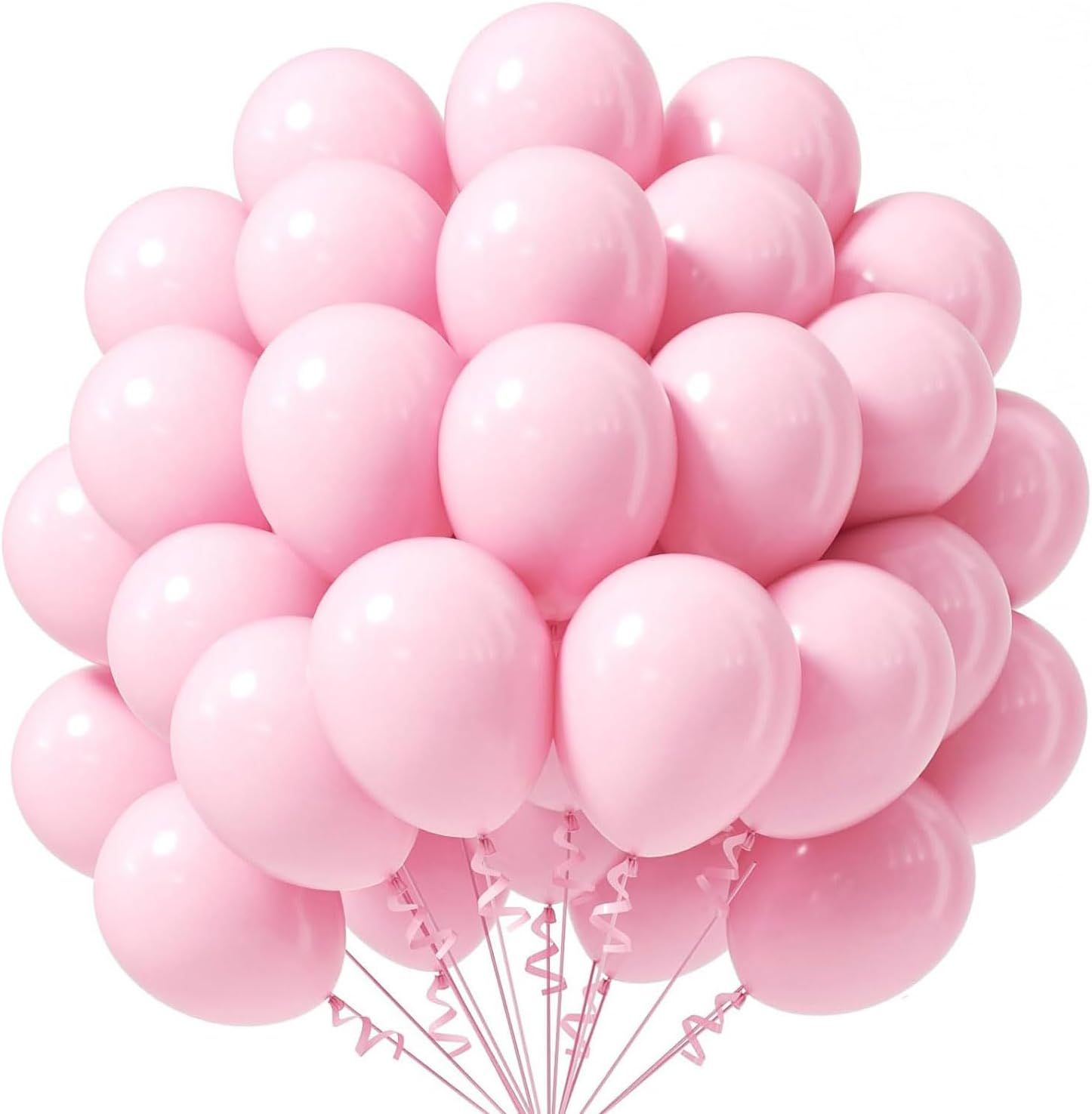 Balloons 12 Inch 30Cm, Latex Balloons 50Pcs Party Balloon for Baby Shower Engagement Bachelorette Bridal Shower Wedding Party Graduation Birthday Decorations(With 2 Ribbons) (Black)