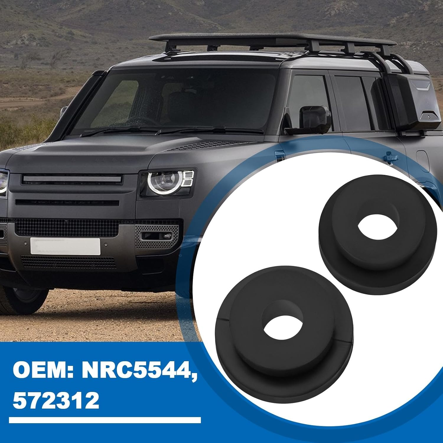 SG Store 4PCS Black Radiator Mounting Rubbers NRC5544 572312 Fits All 4 Cylinder Petrol or Diesel Compatible with Land Rover Defender 200Tdi 300Tdi image number 5