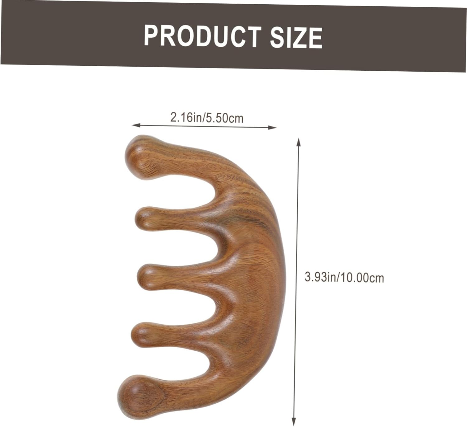 Vaguelly Relaxing Scalp Sweep Detoxing Comb Lightweight Hair Tool Massage Comb Wooden Hairbrush image number 2