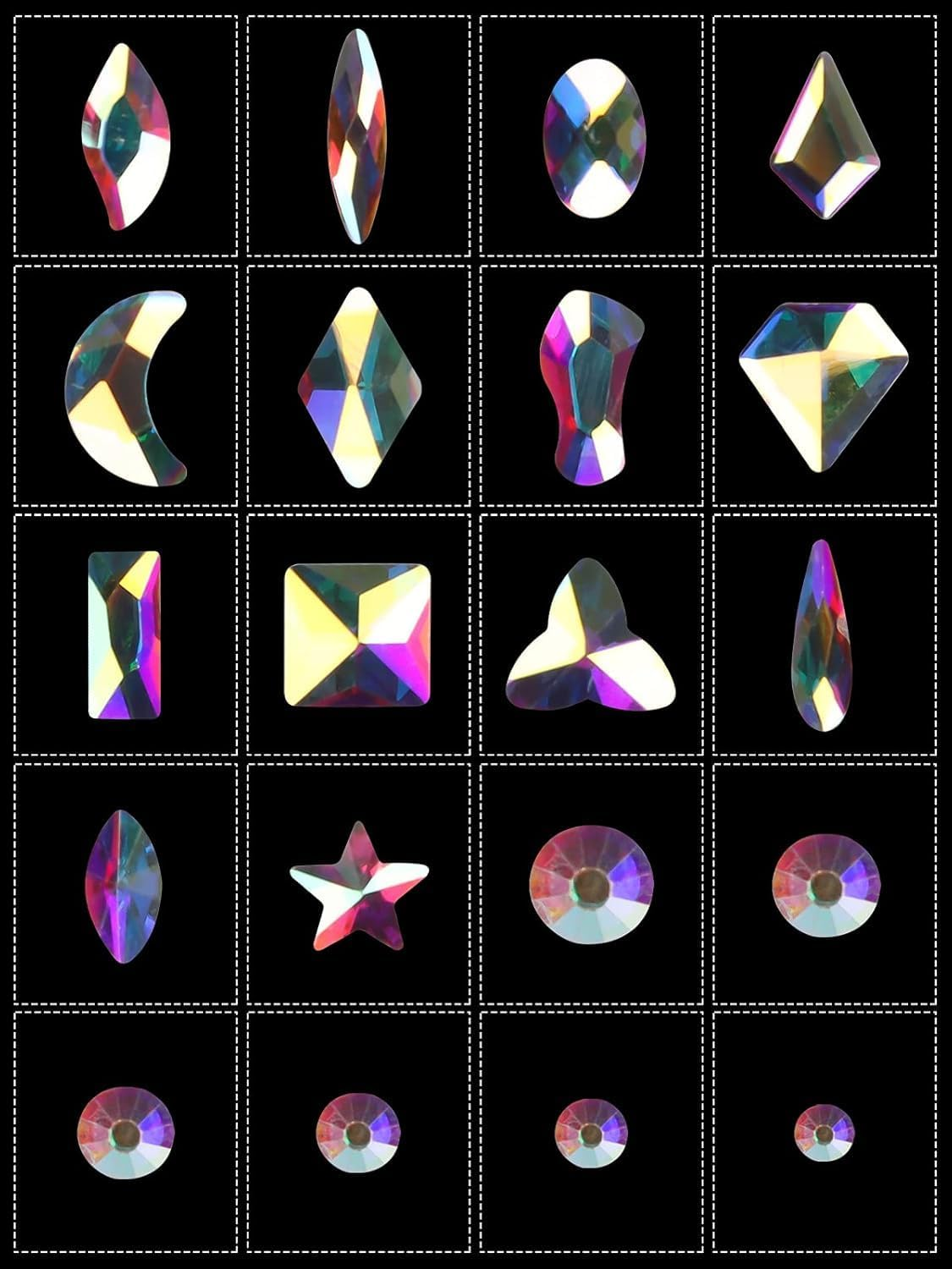 EBANKU Professional 9800 Pcs Mixed Shape Nail Rhinestone Kit with Picker & Dotting Pen for Acrylic Nail Art image number 5