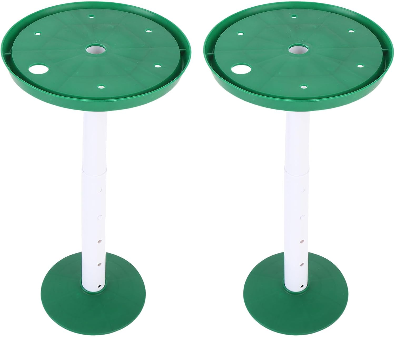 ASHATA 2 Sets Adjustable Height Plant Inserts with Drainage Hole Planter Filler Risers for inside Flower Pot Container (Black)