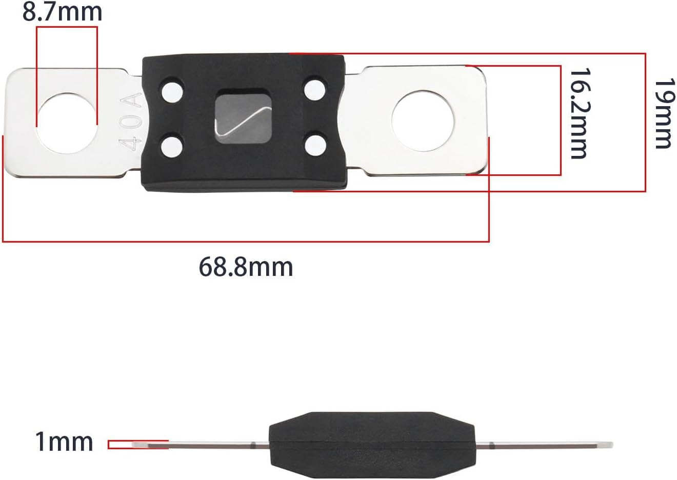 Create Idea 5Pcs Mega 60A High Current Car Fuses Bolt-On Design Copper Alloy Car Safety for Cars Trucks Construction Vehicles Agricultural Machinery Buses and Caravans image number 6