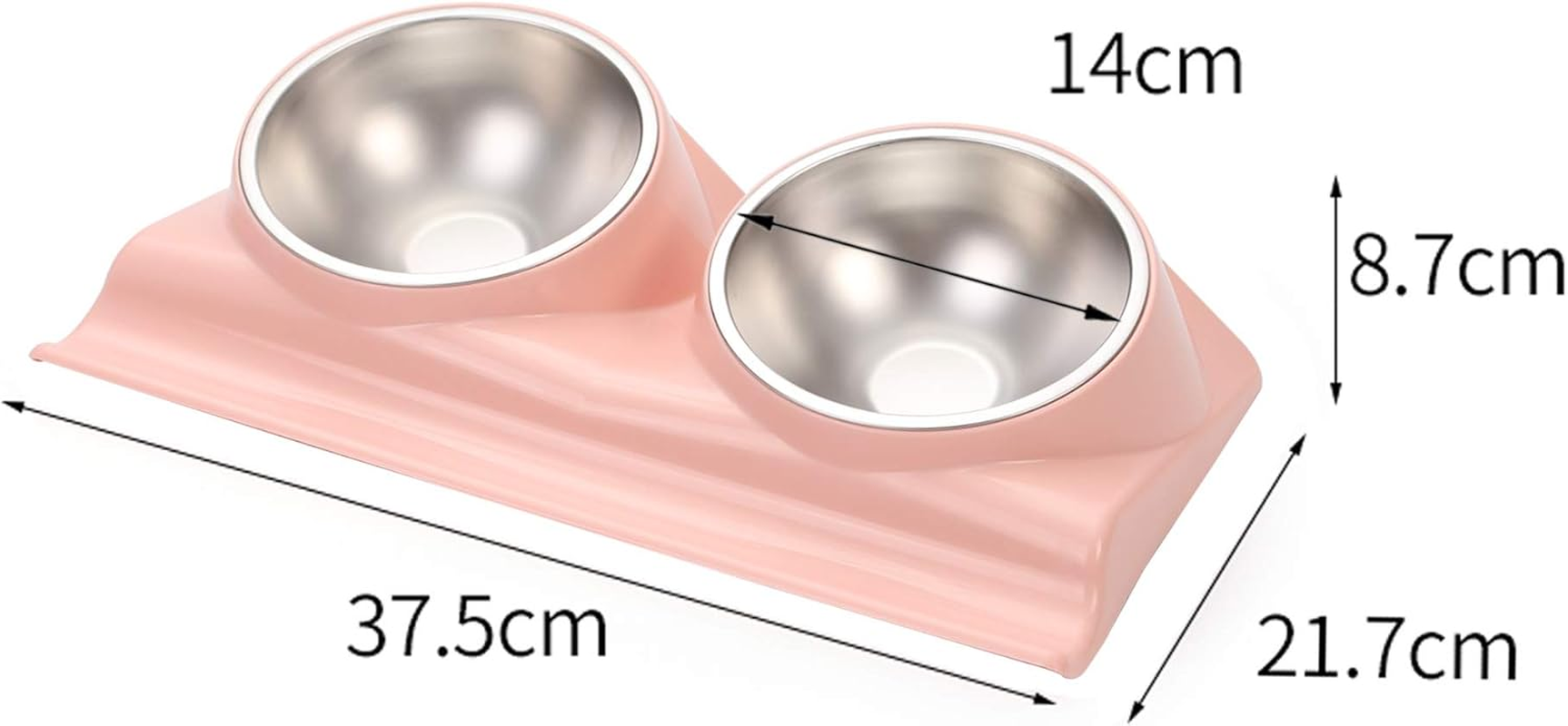 Cat Bowls Double Raised Cat Food Water Bowls Set Tilted Cat Feeding Bowl Elevated Stainless Steel Dog Bowls with Stand for Indoor Cats and Small Dogs/29 image number 1