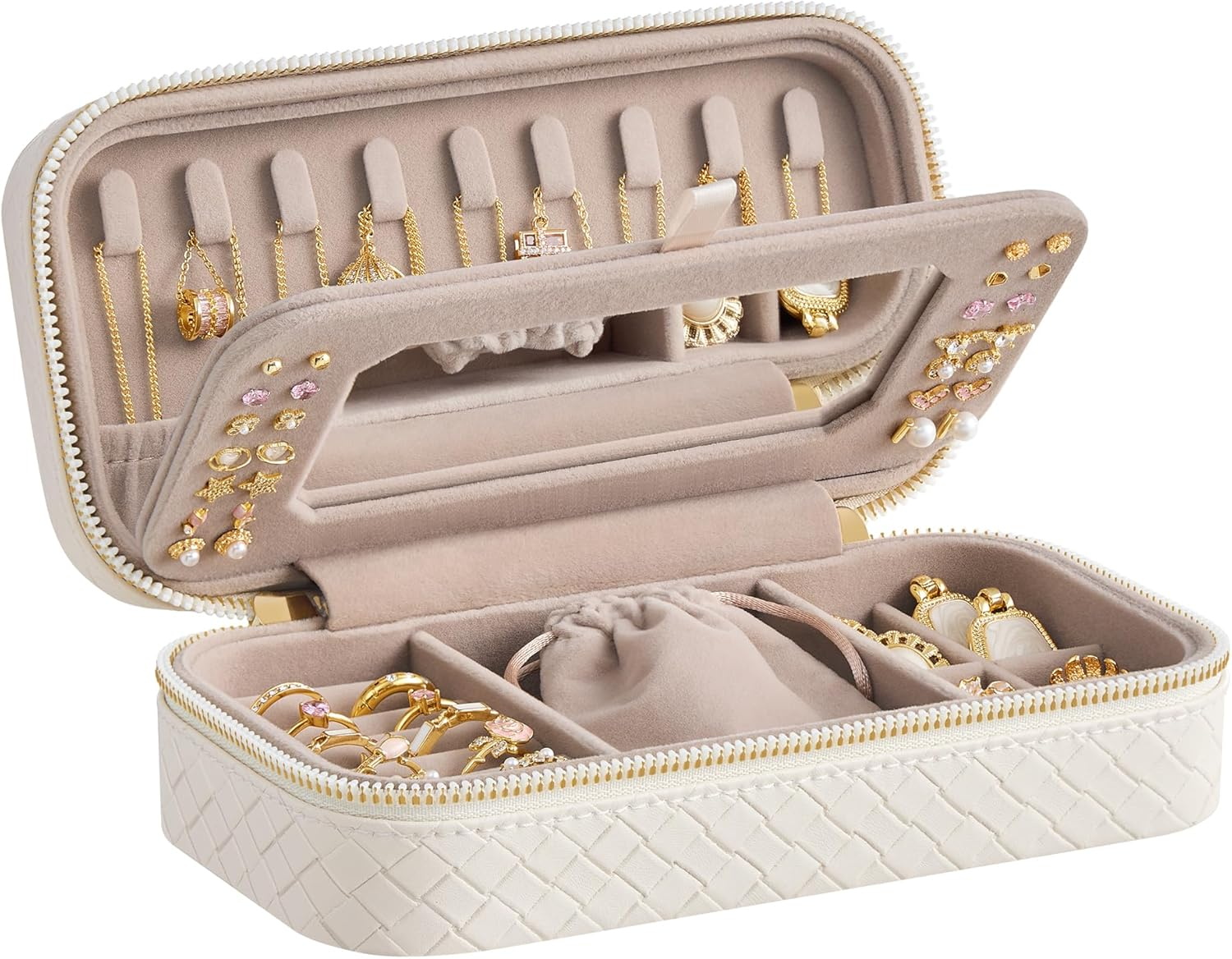 SONGMICS HOME Jewelry Box, White UJBC197W01 image number 3