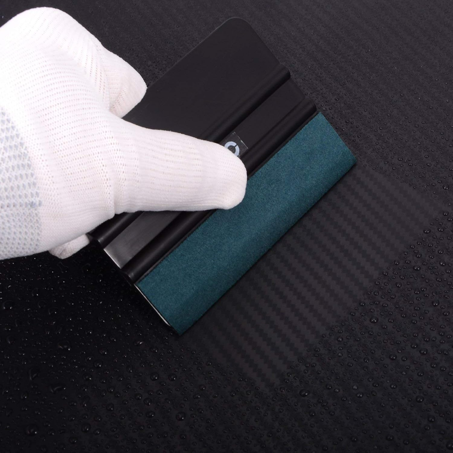 FOSHIO 3Pack Black 4Inch Automotive Felt Squeegee for Auto Vinyl Wrap Window Tint Tool Wallpaper Tool image number 2