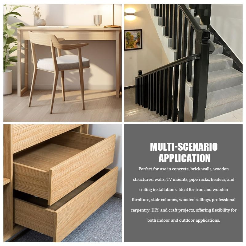 8Pcs M8X100Mm Double-Ended Threaded Bolts - Stainless Steel Dual Head Screws for Furniture Assembly, Wood Joinery & DIY Fixings image number 4