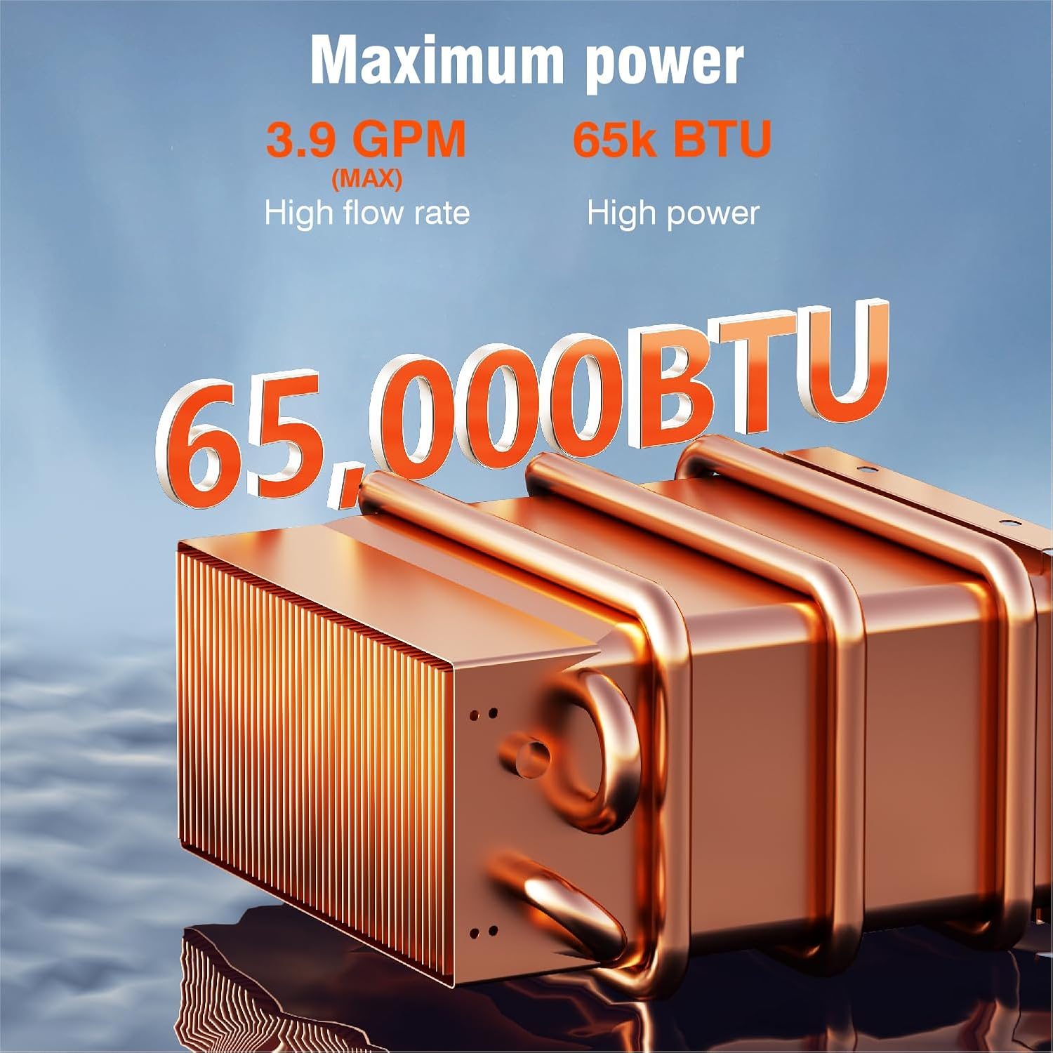 Ranein 65,000 BTU RV Tankless Water Heater, Updated Version, Max 3.9 GPM, with Whtie Door and External Shower, on Demand Instant Hot Water Heater, Start/Stop Thermostat, Compatible with All Rvs - Whtie image number 3