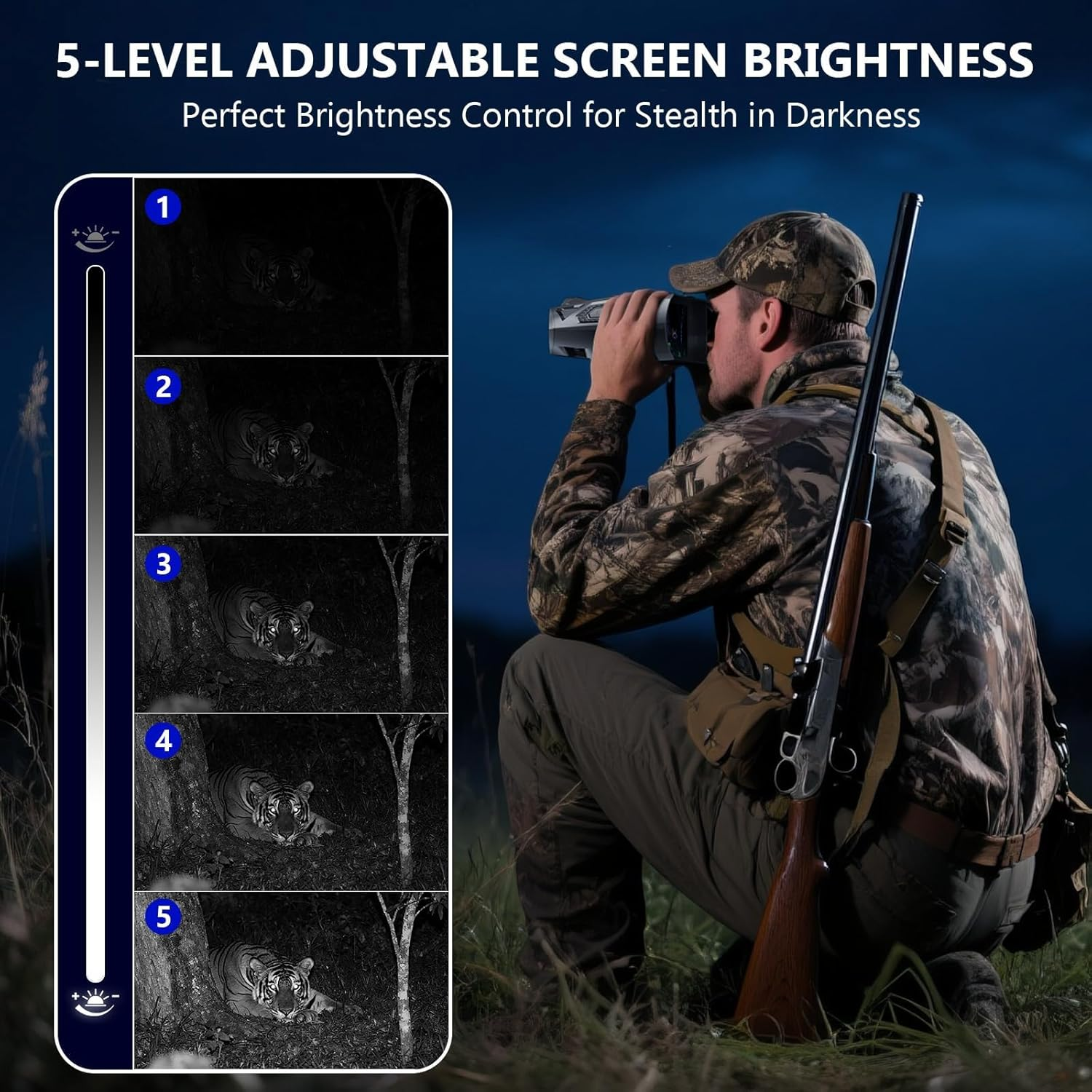 4K Night Vision Goggles, 4.0" HD Screen Night Vision Binoculars with 5000Mah Rechargeable Battery, 64GB TF Card for Photo & Video, Infrared Binocular for Adults, Camping, Wildlife Observation image number 1