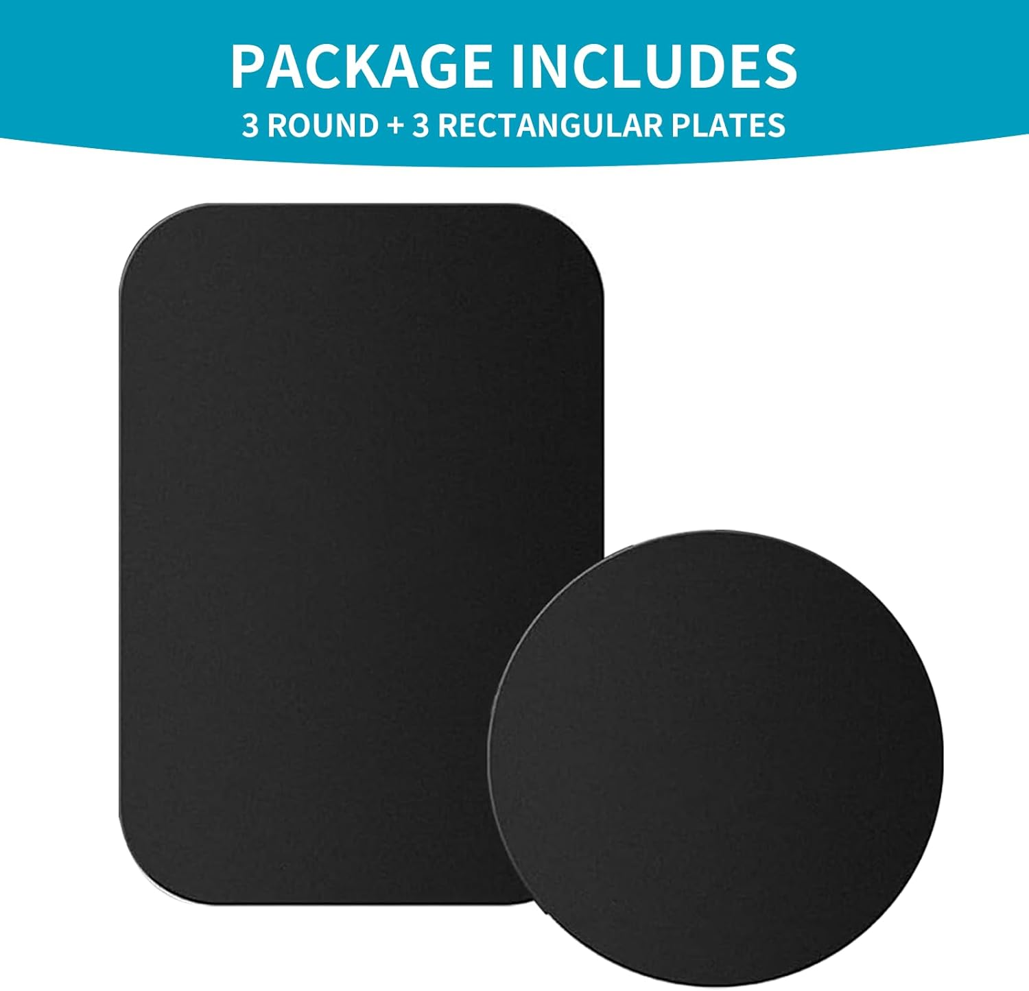 MAEZOE 6Pcs Magnetic Phone Mount Metal Plates &ndash; Strong Magnet, Slim round & Rectangle Design for Car, Home, and Office image number 6
