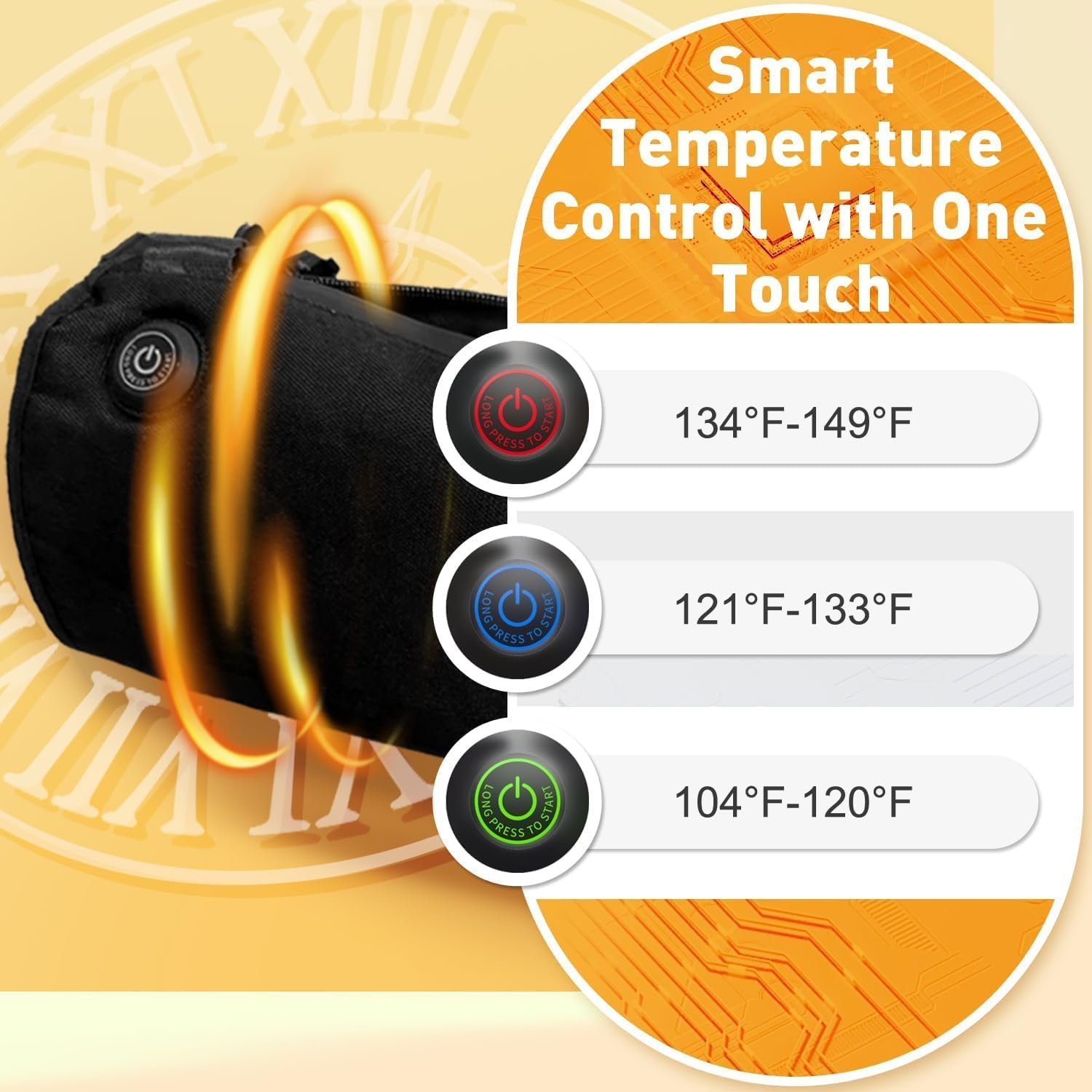 Uncn Heated Hand Warmer Pouch with 10000 Mah Power Bank, Portable Graphene Heated Gloves with 3 Levels & Double-Sided Heating, Hand Muff for Hunting, Fishing, Hiking, Football image number 2