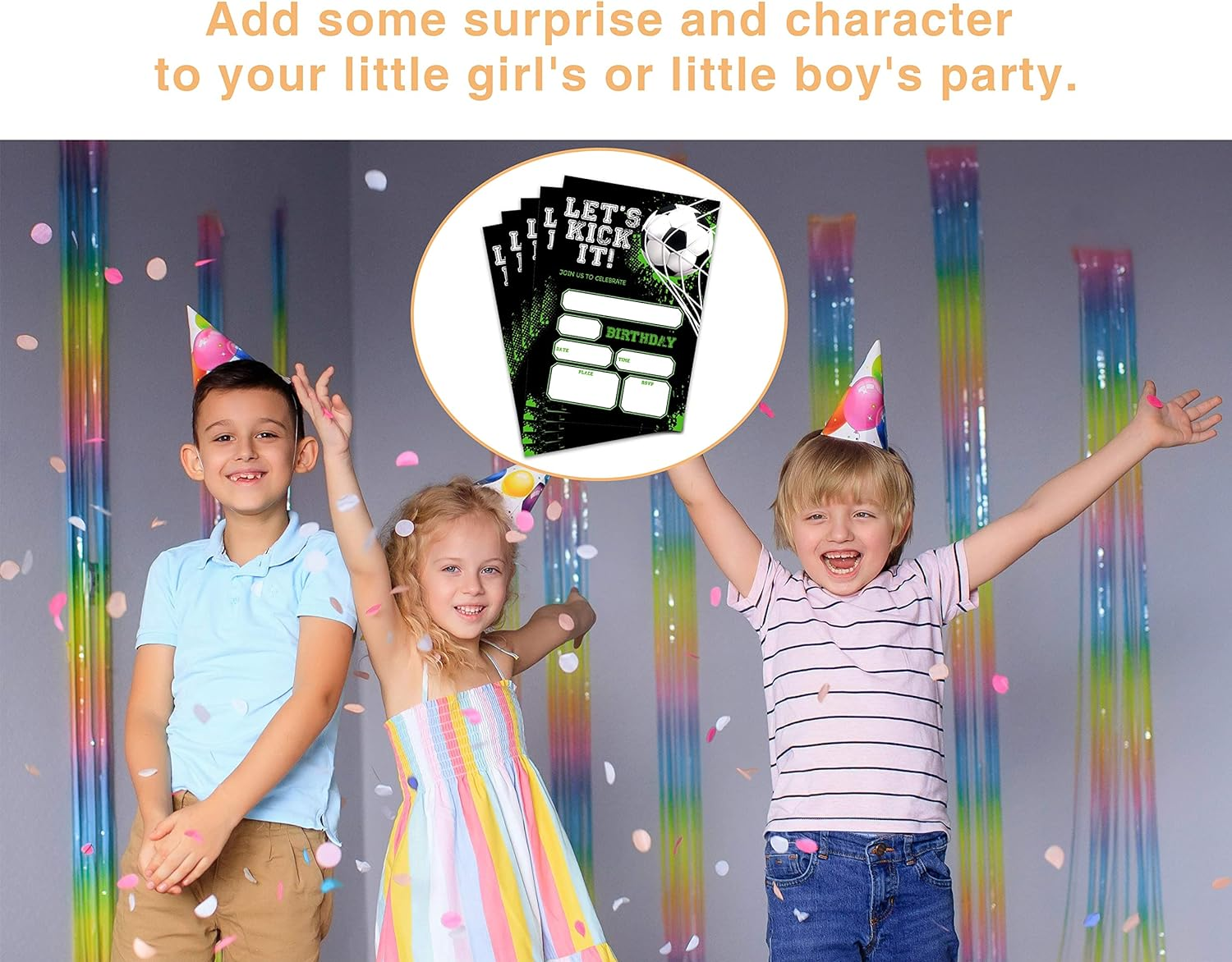 OICPYD Soccer Birthday Invitations, Soccer Birthday Party Invitations for Boys Girls Kids, Football Sports Fill in Party Invites, Decorations, Favors, 20 Invitations with Envelopes (B06) image number 3