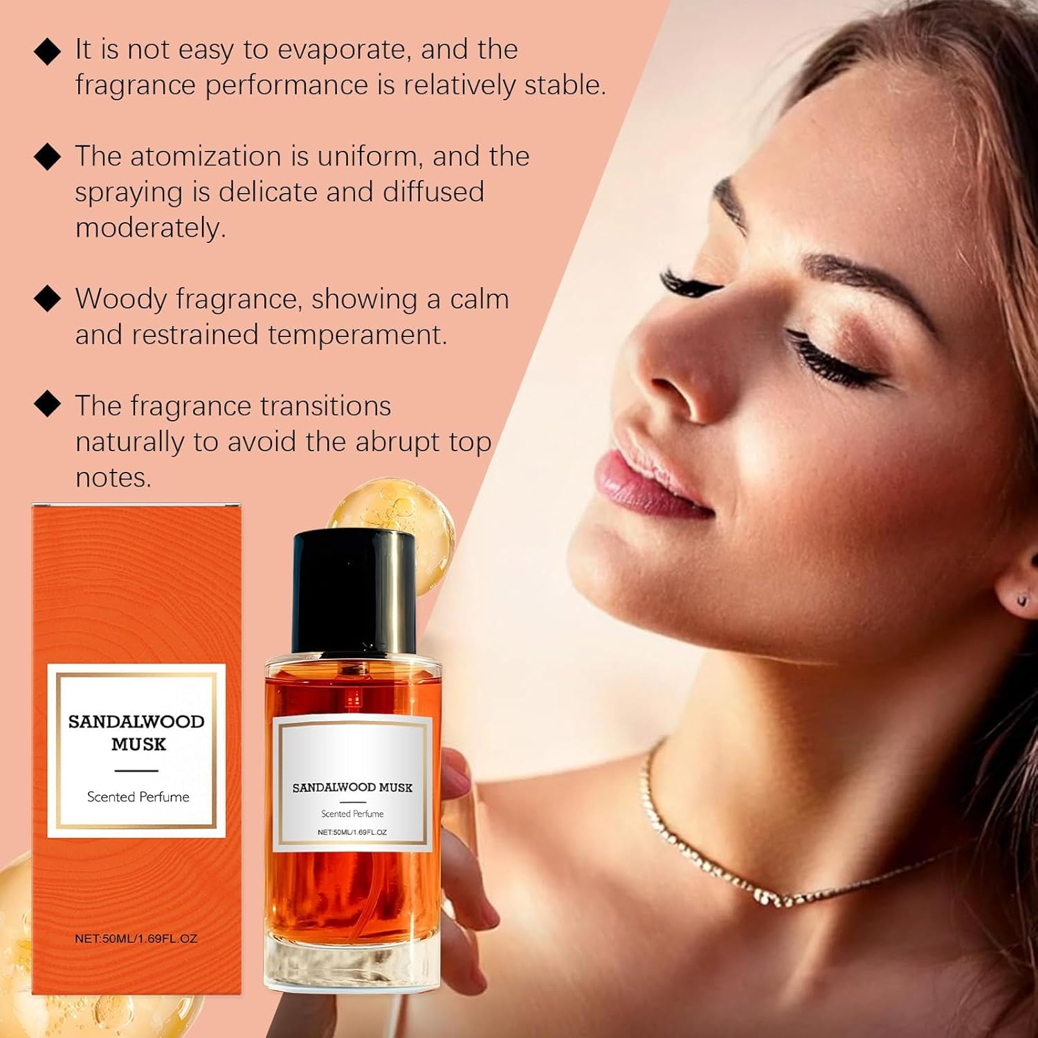 Pheromone Perfume for Women,Sandalwood Perfume Spray,Natural Travel Aftershave Fragrance,Suitable for Dating and Daily Travel - 1Pcs image number 1
