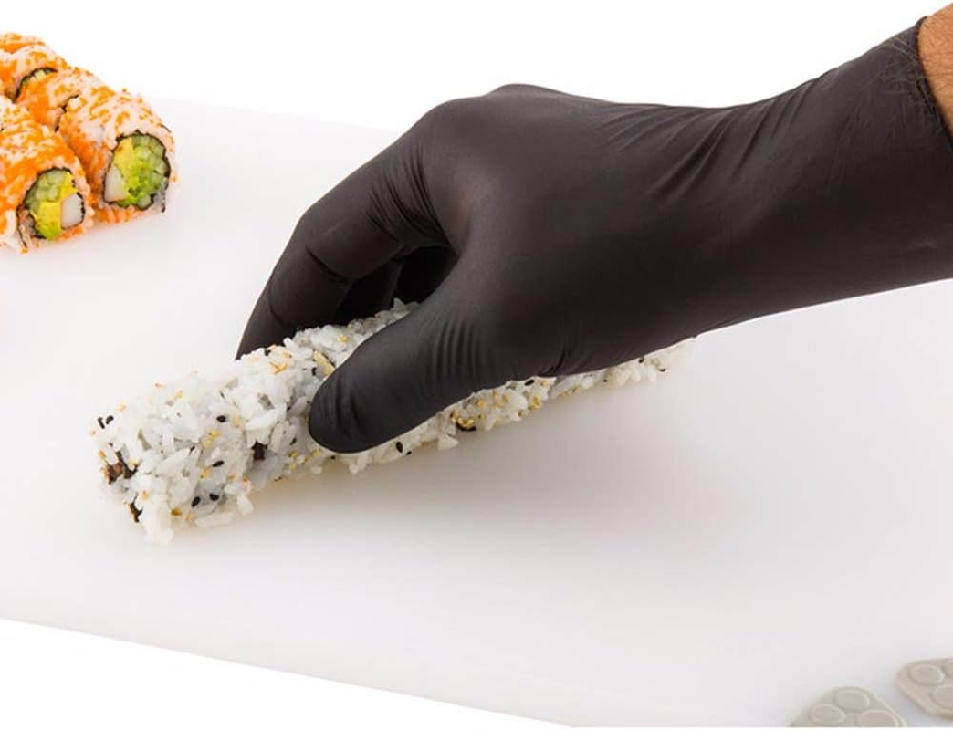Restaurantware Small Black Nitrile Gloves - Powder-Free Food Safe Gloves: Perfect for Kitchen, Housekeeping and Janitorial Use - Disposable and Recyclable - 100Ct Box - image number 2