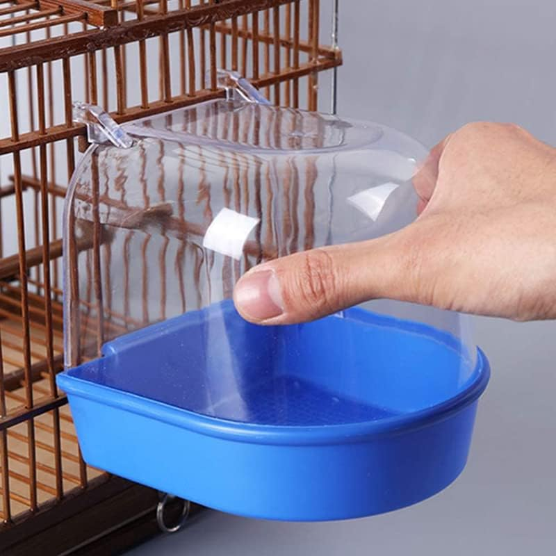 Bird Water Bath Tub for Pet Cage Hanging Bowl Parrot Birdbath Pet Cleaning, Durable PVC, Easy Installation - Green image number 3