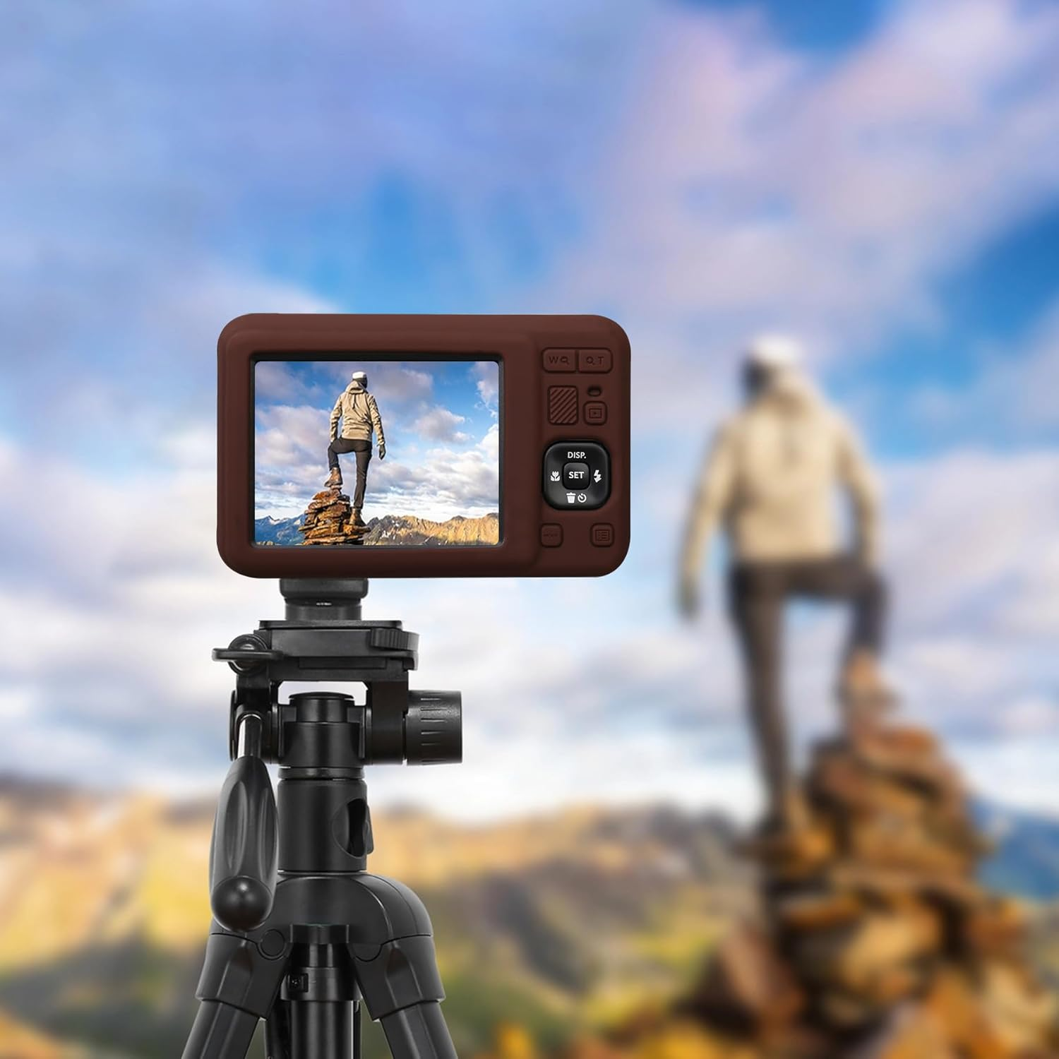 RAIALL Case for Kodak PIXPRO FZ55 Digital Camera, Soft Silicone Protective Case for Kodak PIXPRO FZ55 Vlogging Camera, Lightweight FZ55 Camera Case Cover Grip Body Skin, Brown - Black image number 2