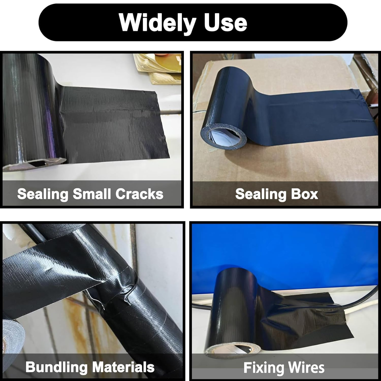 Repair Tape, 3.9INX32FT Strong Black Duct Tape for Repairing, Maintenance, Reinforcing and Sealing, Waterproof Repair Patch for Couches, Car Seats, Chairs, Multi-Use, Residue Free