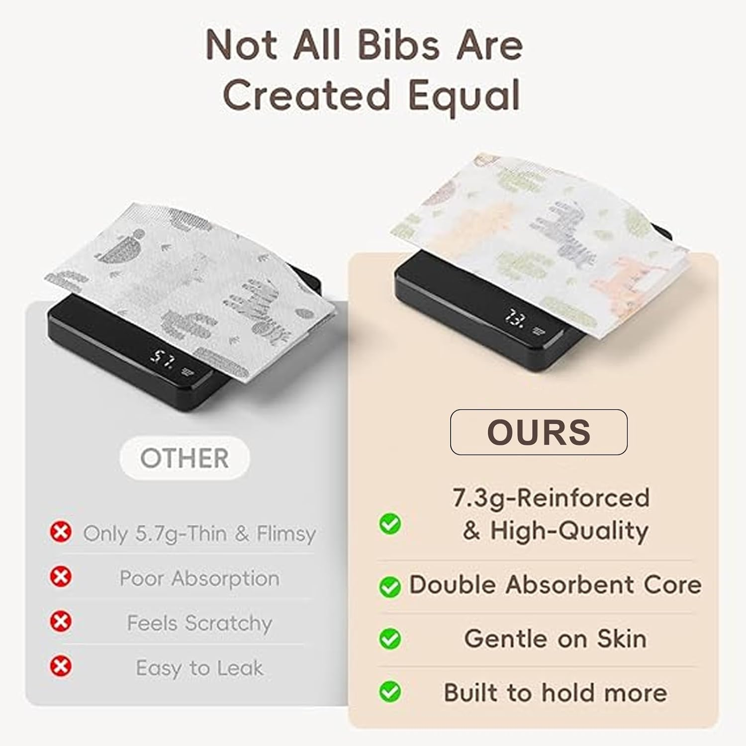 30 Pcs Disposable Baby Bibs for Baby Boys and Girls,Individually Packaged Baby Bibs with Catcher and Leakproof Liner for Toddler Feeding, Velcro Closure Feeding Bibs,Baby Travel Essential image number 2