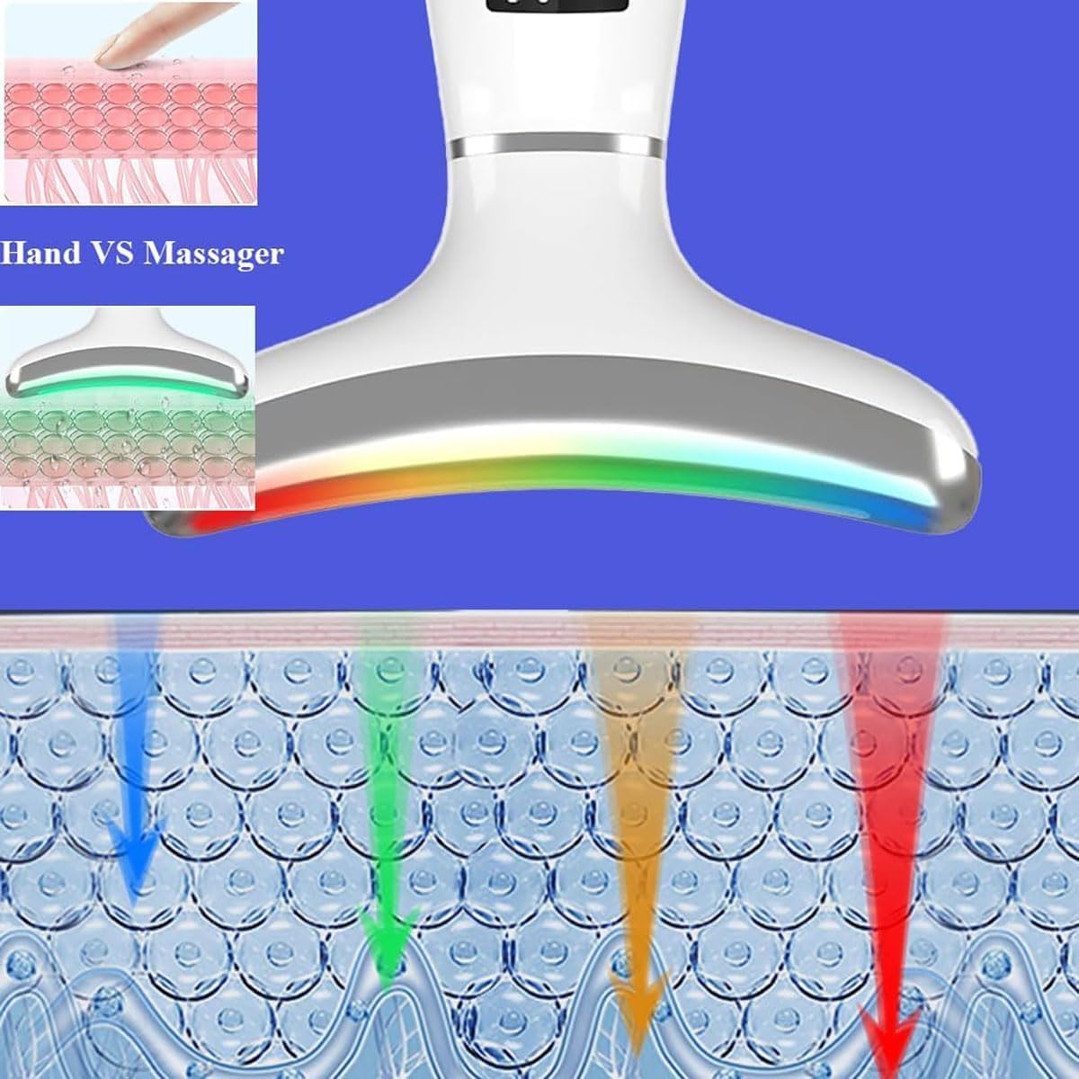 BEAUTY Face Massager with Cooling Mode, 6 Skin Care Tools with 4 Light Sources, EMS Microcurrent Red Light Therapy, Household Facial Carving Tools, Female Gifts image number 6