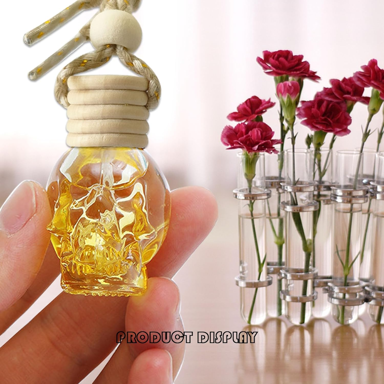 7 PCS Mini 10Ml Colors Skull Perfume Bottle for Car Air Freshener Pendant Essential Diffuser Oil Fragrance Aromatherapy Empty Bottle Decor &hellip; image number 2