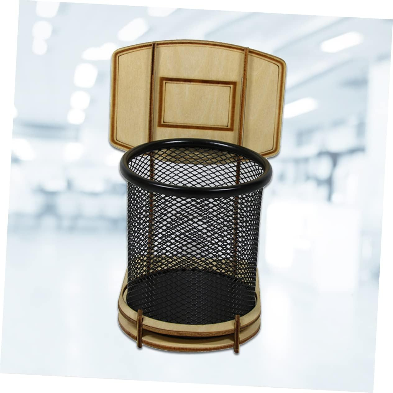 Gogogmee Wooden Basketball Pen Stand Pencil Box DIY Storage Case Detachable Organizer Desk Accessory School Supplies image number 5