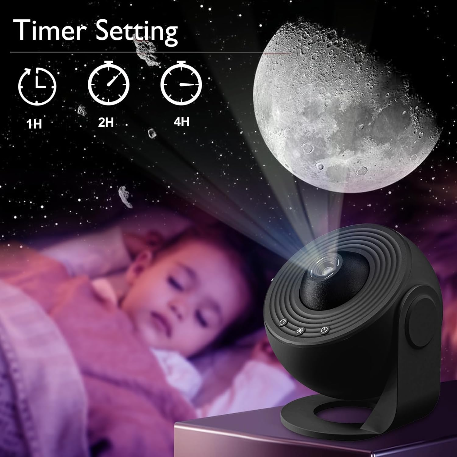 CUTEEEE Starry Sky Projector with 13 Film Discs - Galaxy Night Light Lamp for Moon, Solar System, Nebula and Space Planetarium image number 5