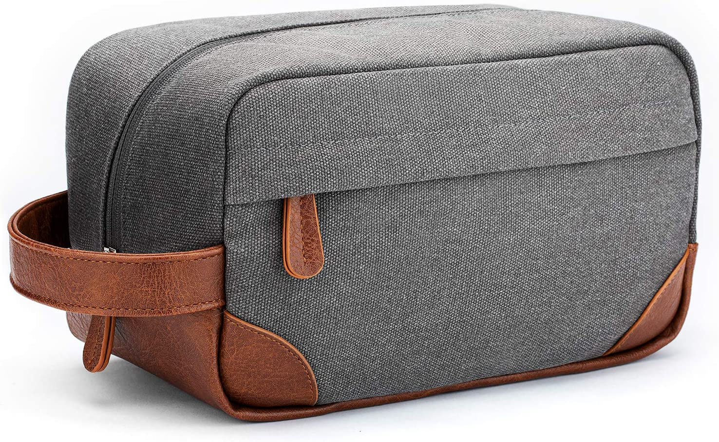 Vorspack Travel Toiletry Bag - Hanging Toiletry Bag for Men Water Resistant Canvas Shaving Bag for Travel, Light Grey, Medium