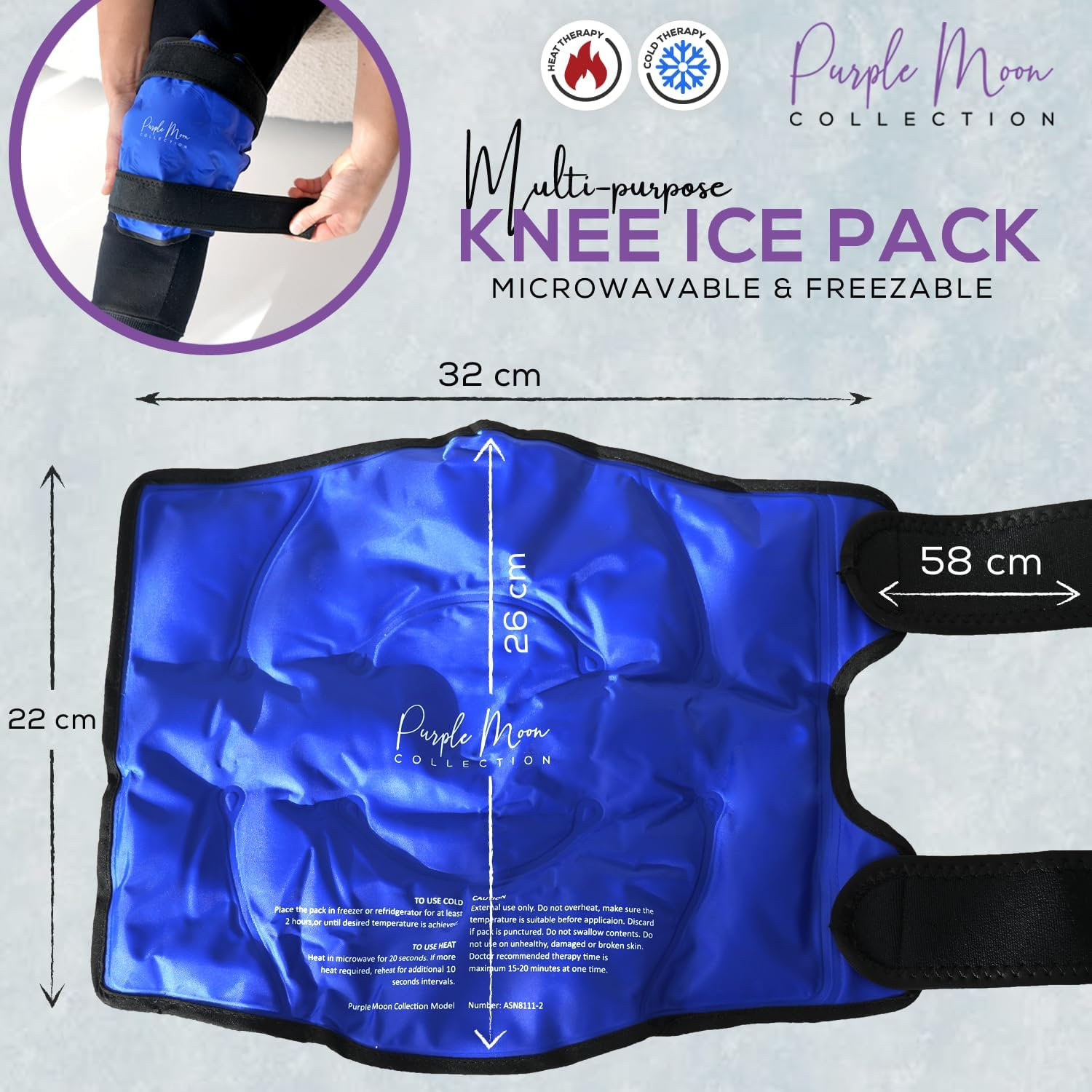 Ice Knee Pad &ndash; Reusable Cold & Hot Gel Wrap for Knee Pain Relief, Swelling & Injury Recovery &ndash; Adjustable Compression Sleeve for Men & Women &ndash; Arthritis, Post-Surgery & Sports Injury Support image number 2