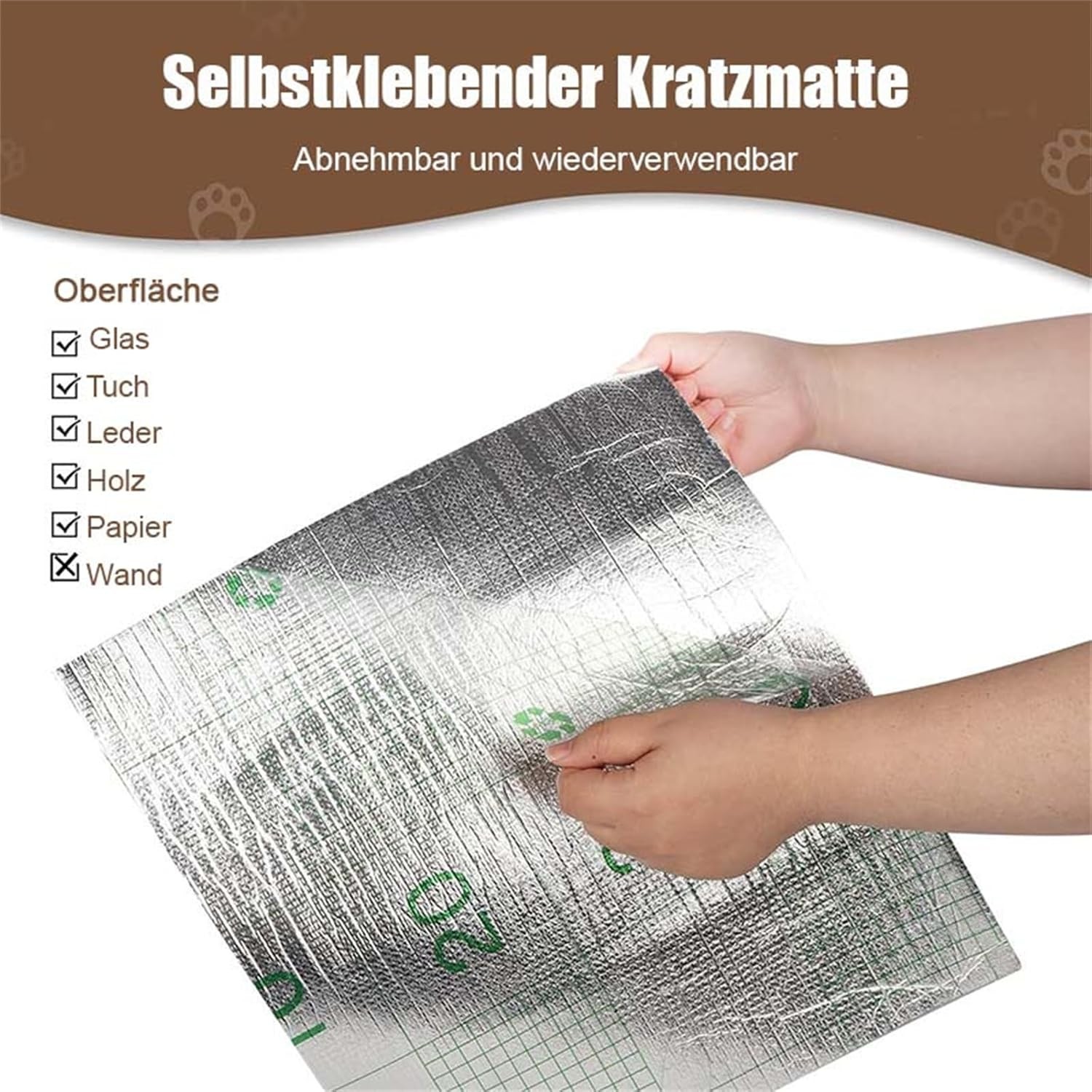 CULASIGN Self-Adhesive Cat Scratching Mat, DIY Wall, Self-Adhesive Cat Scratch Mat, Scratch Protection, Sofa Climbing Cat Scratcher Mat, Tape, Scratch Pads (Beige, 30 X 30 Cm) image number 4