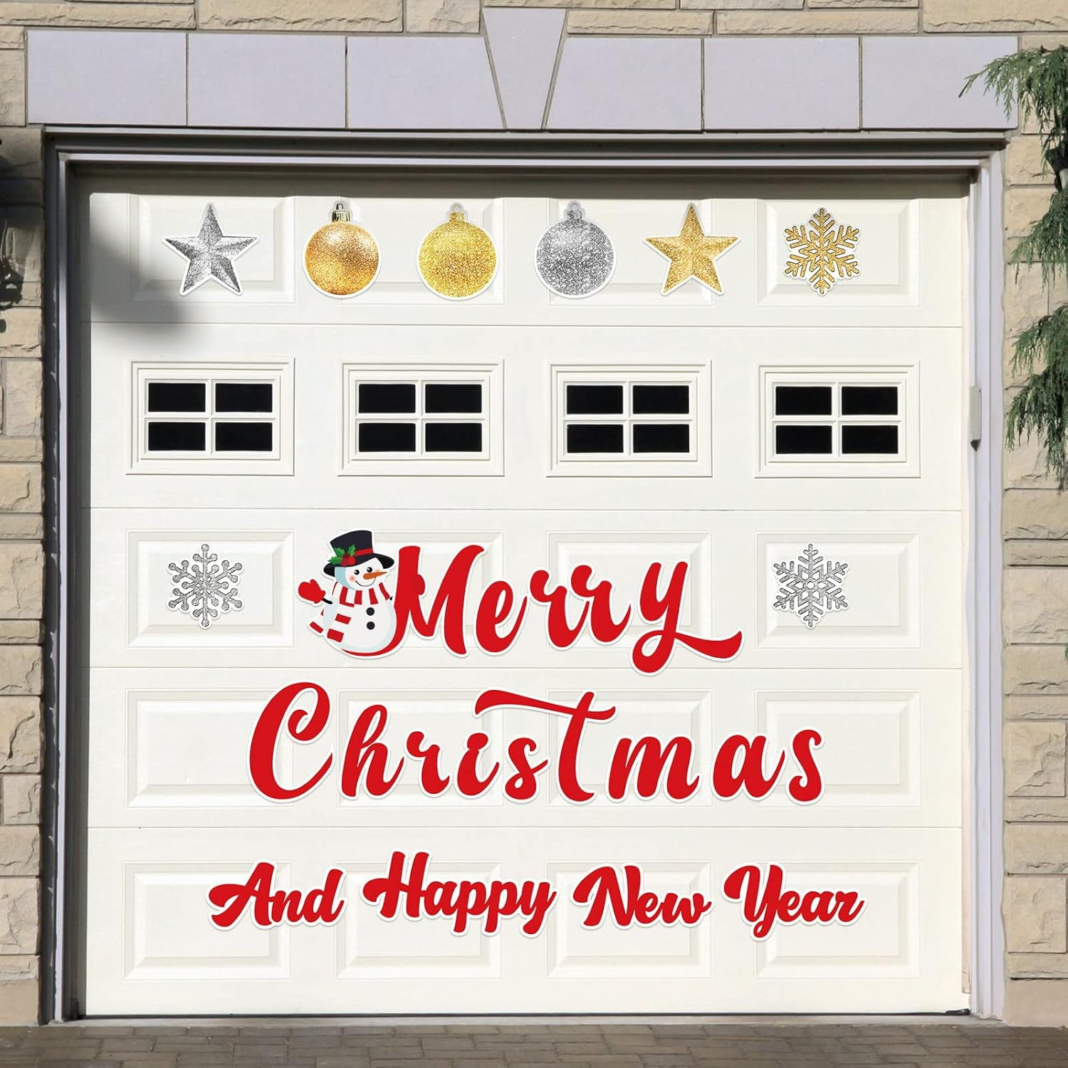 25 Pieces Merry Christmas Garage Door Stickers Magnets Christmas Refrigerator Decals Weather Resistant Garage Magnets Decoration Xmas Home Decor Magnetic Stickers for Car DIY Holiday (Plaid Style)