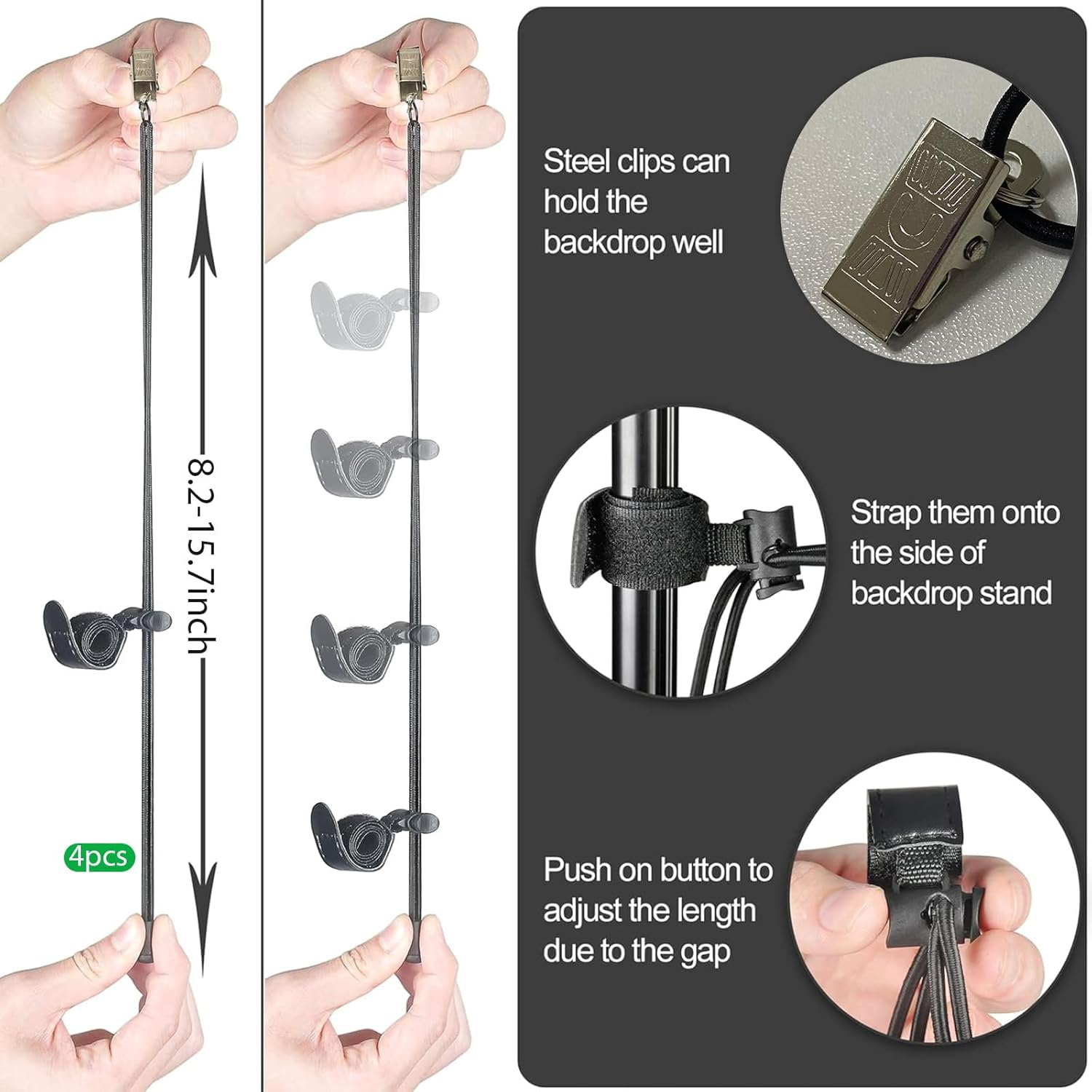 9.8 X 13.1 FT Green Screen Backdrop for Photography, Heavy Duty Backdrop Clamp Kit, Large Green Screen Pure Polyester Collapsible Green Fabric for Photoshoot, Game Live Steaming, Video Conference image number 4