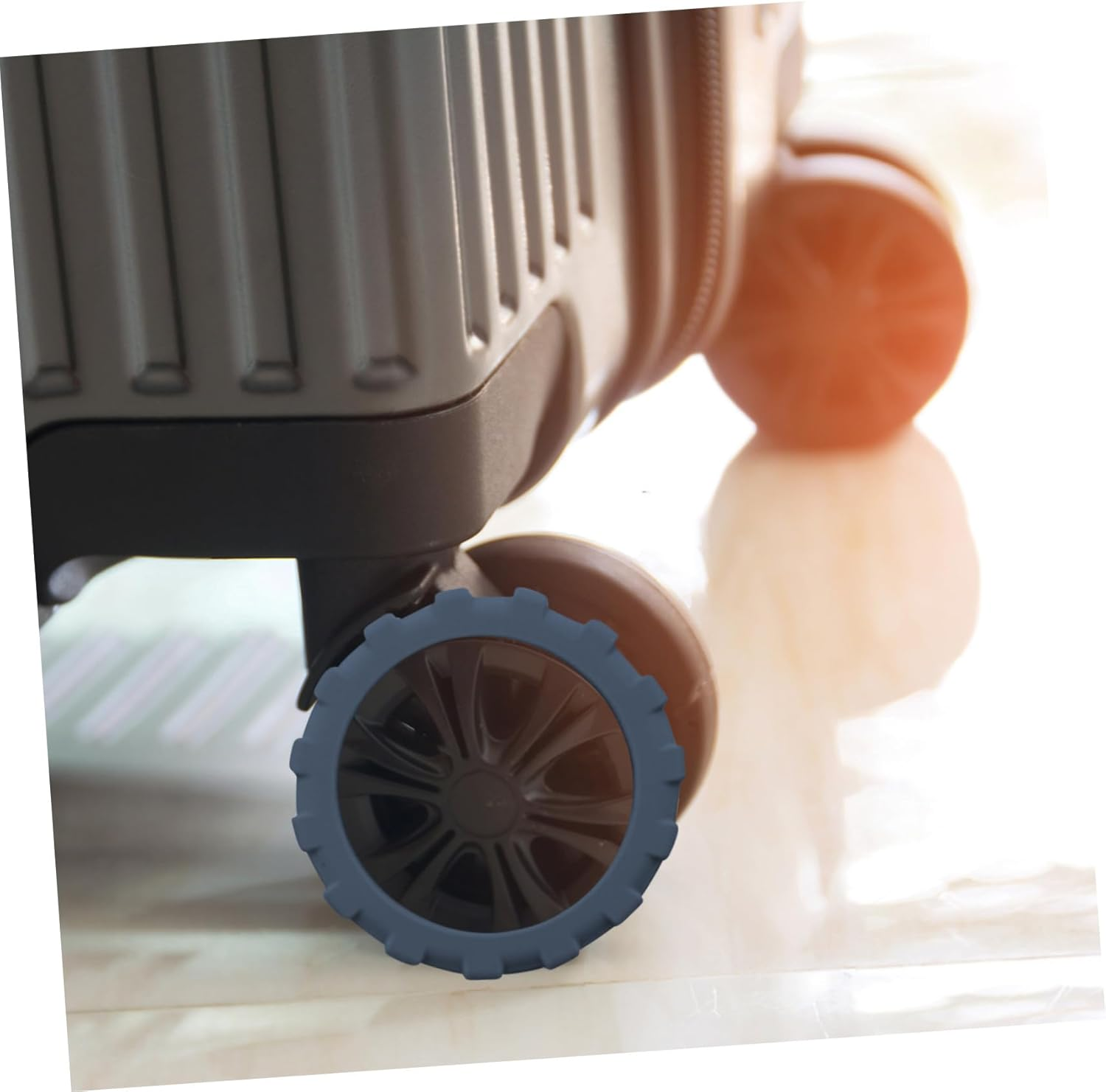 FOMIYES 8Pcs Luggage Caster Protection Covers Wheel Silicone Luggage Wheel Slip Protector for Suitcase Travel Case Cover image number 1