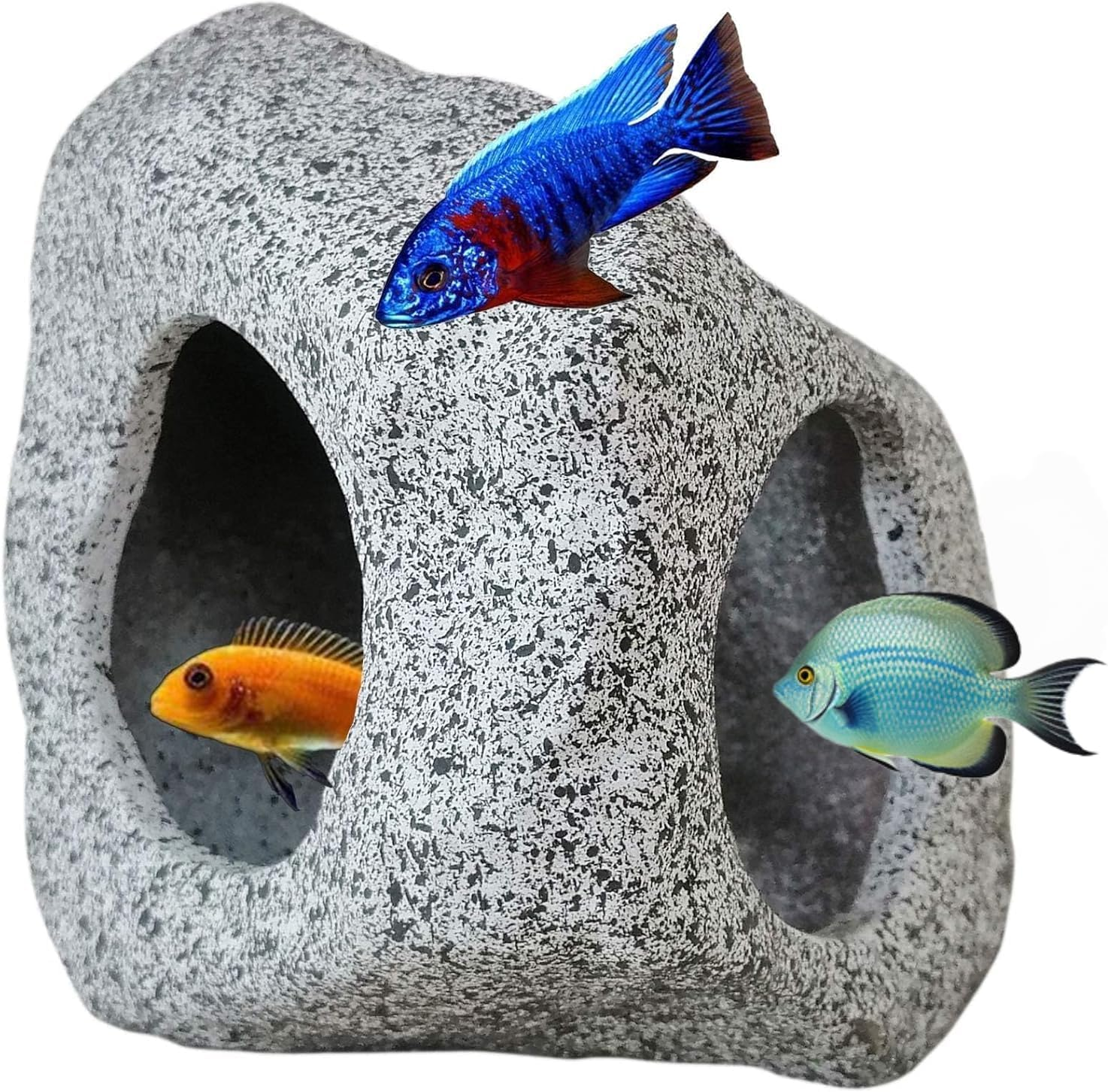 Qhflashbuy Aquarium Cave Rocks,Fish Tank Decoration Accessories Hideaway Rocks for Aquatic Pets to Breed Play and Rest,Decor Stone for Aquascape for Shrimp Cichlid Betta Fish image number 3