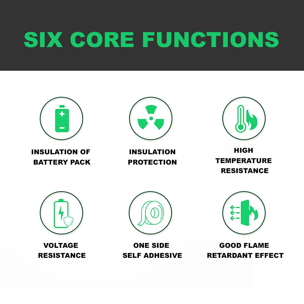 Electrical Insulating Adhesive Paper 80Mm(3.15In) Width 3M Length One Side Self Adhesive, Battery Pack Insulator Gasket for 18650 21700 26650 Battery Pack, Green. 0.2Mm Thickness image number 4