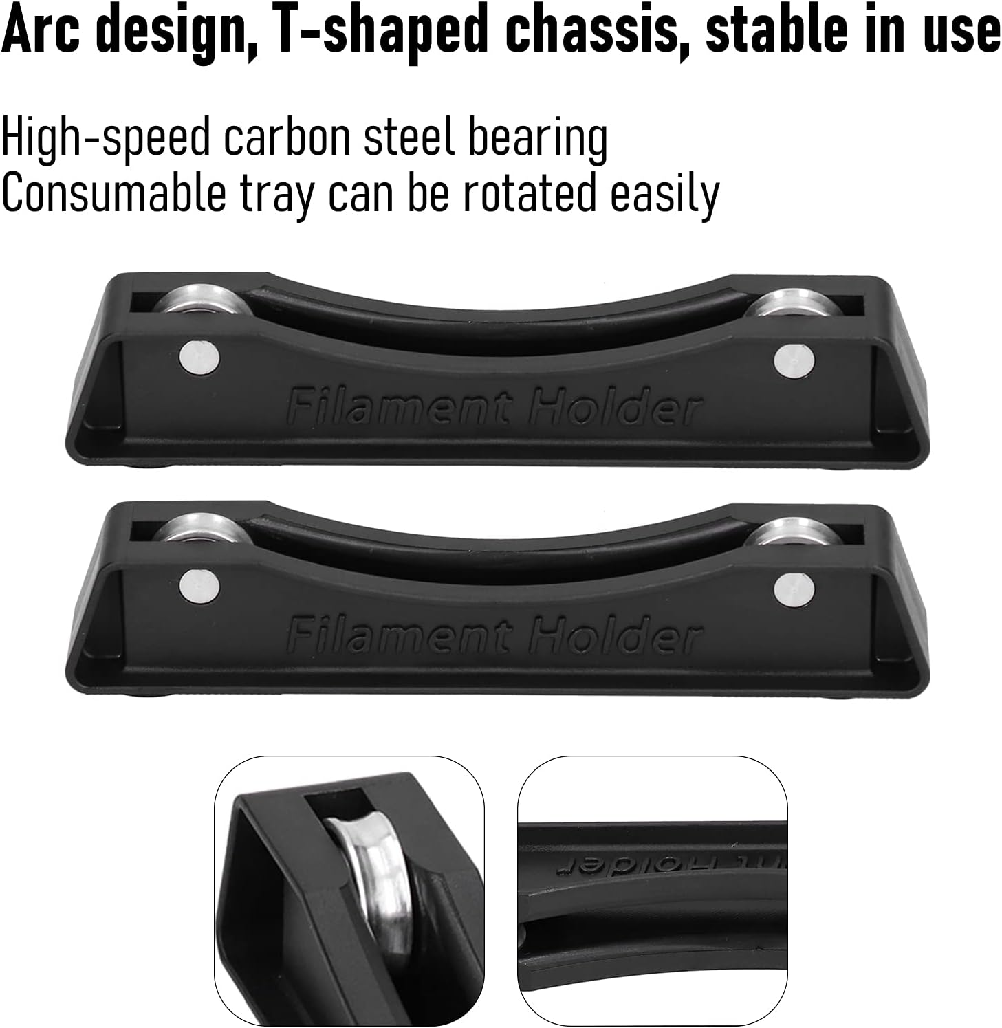 3D Printer Filament Spool Holder, T‑Shaped Chassis Filament Spool Holder with Bearing Design Nice Appearance for Support the 3D Printer for Most People image number 4