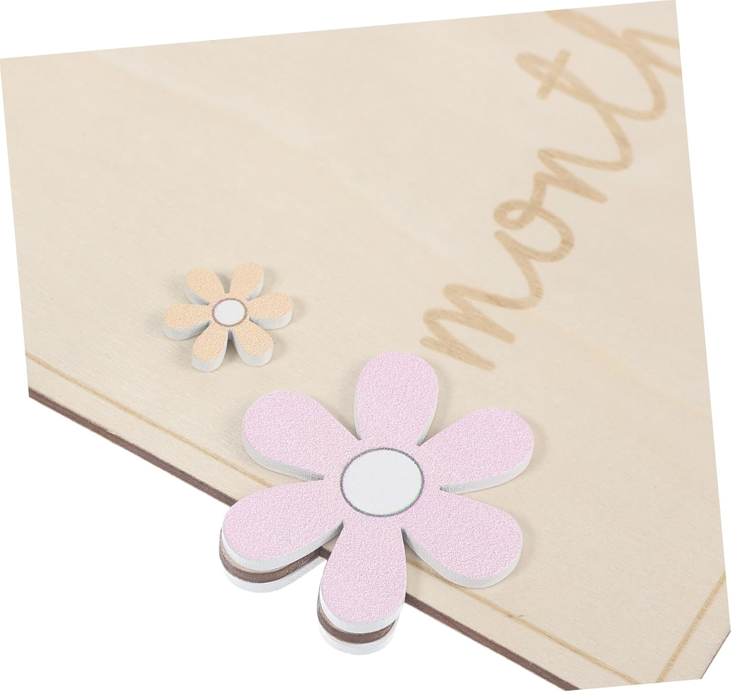 Wooden Monthly Milestone Sign Double Sided Photo Prop Card for Newborn Growth Tracking and Nursery Decoration Smooth Surface Safe Marker for First Year Memory Capture image number 1