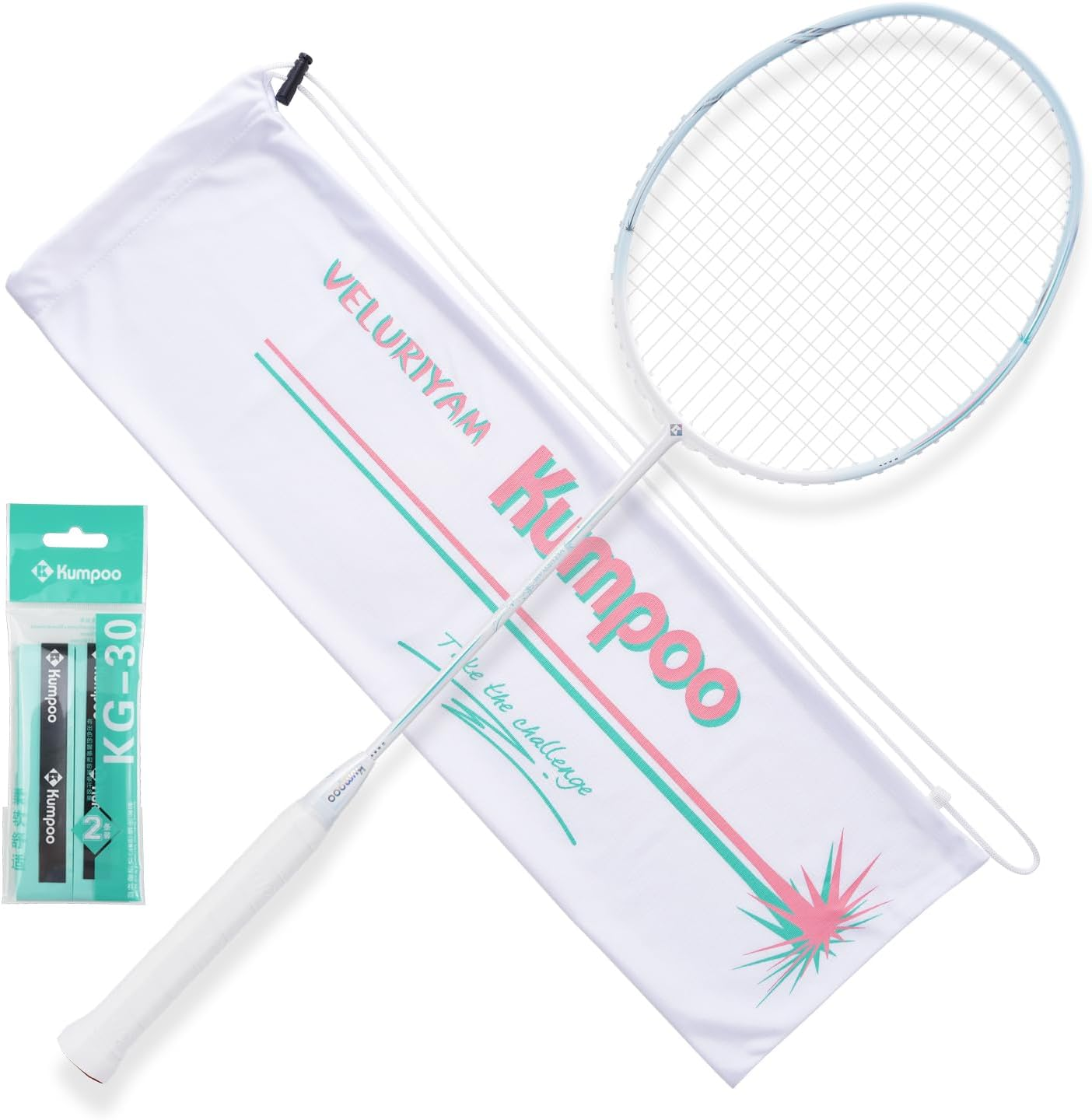 Badminton Racket Professional, Carbon Fiber Badminton Racket Set with Grip & Bag, 5U Lightweight Pro Badminton Racket Racquet for Beginner Outdoor Trainning Games