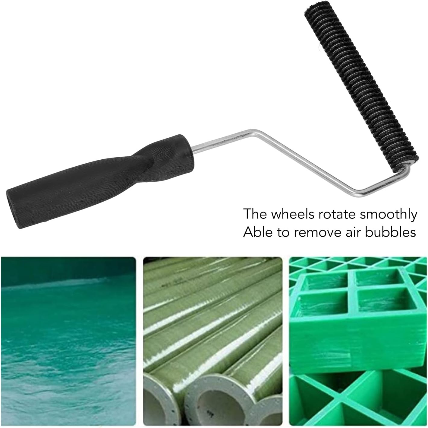 Fiberglass Roller,Portable Tub Fiberglass Roller Tool Kit Resin Laminating Bubble for Window Bathtub Door (Type D) image number 2