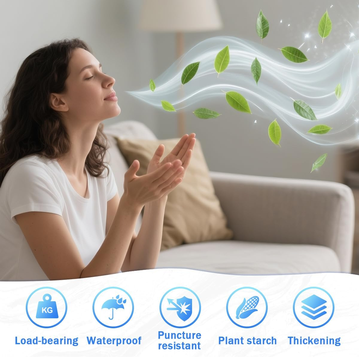 5L Bin Bags Small Trash Bags 1.2 Gallon Garbage Bags Bathroom Bin Liners,Strong Compost Bags,Black,120 Count image number 2