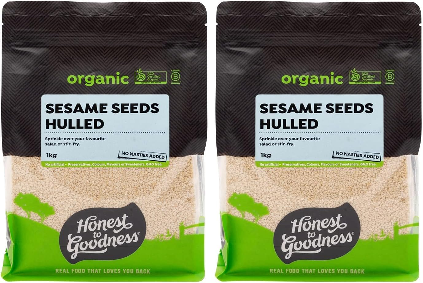 Honest to Goodness, Organic Sesame Seeds Hulled, 5 Kilograms - Delicate Texture and Mild Flavor, Rich in Essential Nutrients, Enjoyed Raw or Toasted. image number 2