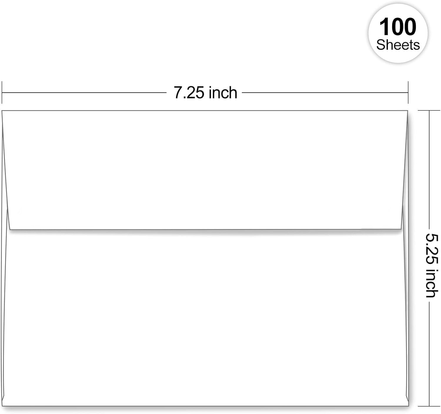 A7 White Envelopes 100 Pack, Goefun 5X7 Envelopes Printable Self Seal Envelopes for 5X7 Cards, Invitations, Weddings, Graduation, Photos, Baby Shower| 5.25X7.25 Inches,120Gsm, (Y81-1104)