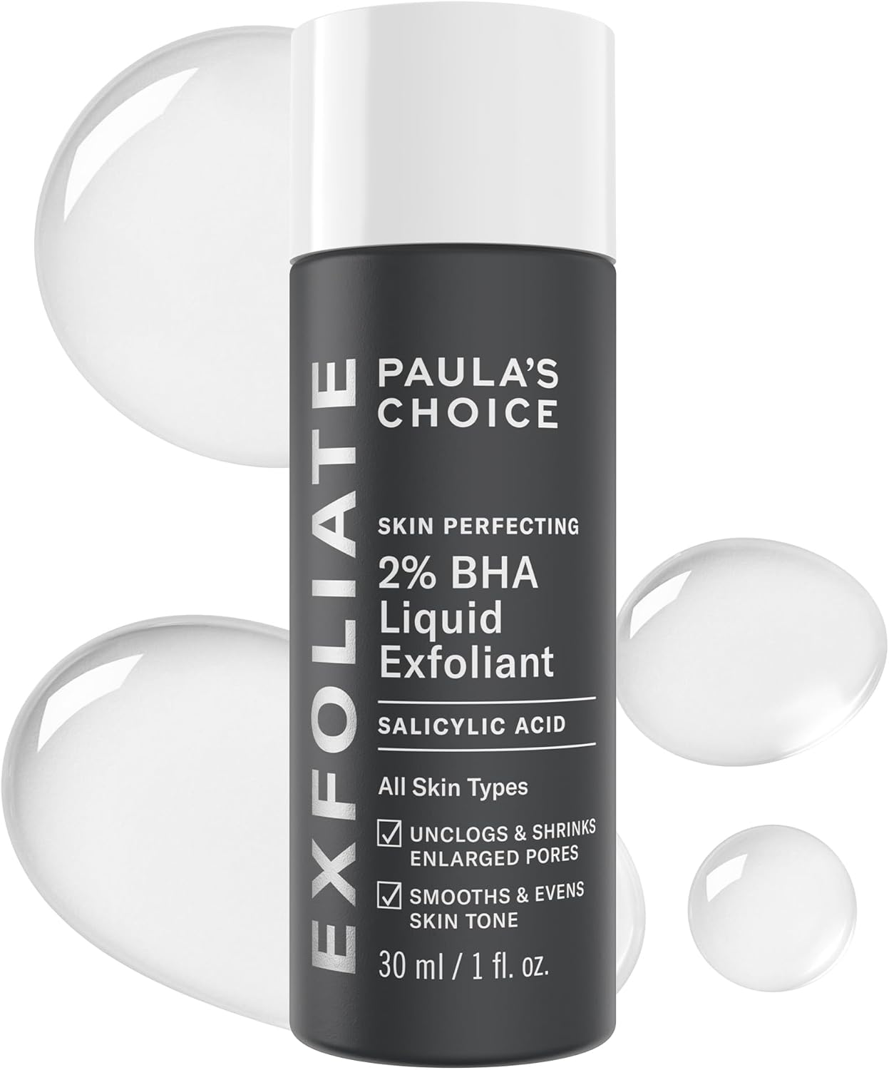 Paula'S Choice Skin Perfecting 2% BHA Liquid Salicylic Acid Exfoliant, Gentle Facial Exfoliator for Blackheads, Large Pores, Wrinkles & Fine Lines, Travel Size, 30 Ml Bottle image number 2