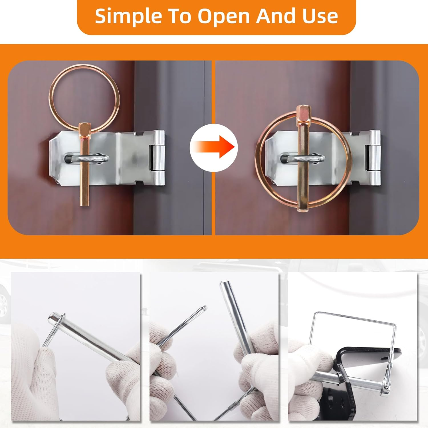 360Pcs Heavy Duty Pin Assortment Kit - Hitch Pins R Clip Pins - Hair Pins- Lynch Pins - PTO Pins - for Trucks Trailers Tractors Mowers 3 Point Accessories, Farm,Lawn,Hitches,And Garden image number 2