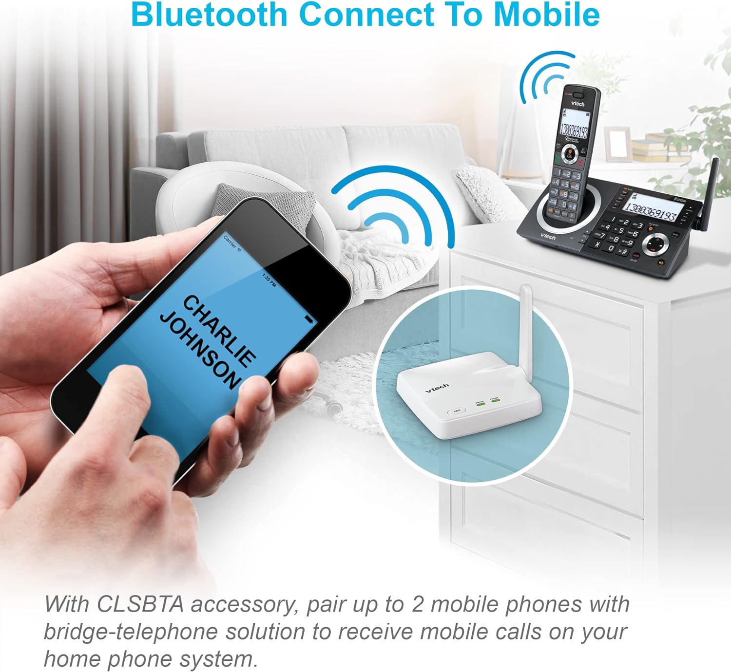 Vtech Executive Dual Keypad Cordless Bundle - NBN Ready Phone System - Cordless Deskset plus 2 Cordless Handsets image number 1